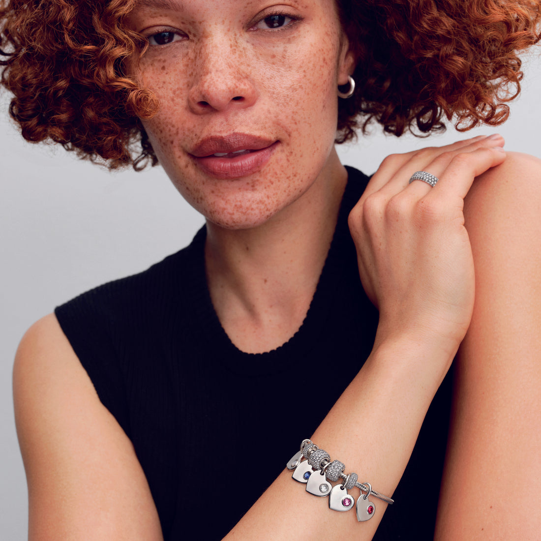 Engravable Heart Sterling Silver Dangle With Sweet Grape Purple Crystal