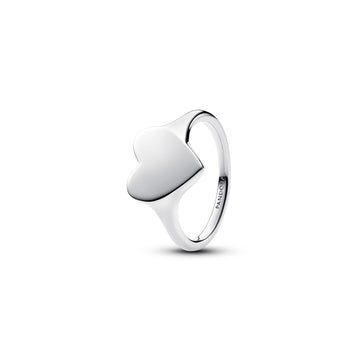 Engravable Heart Sterling Silver Ring