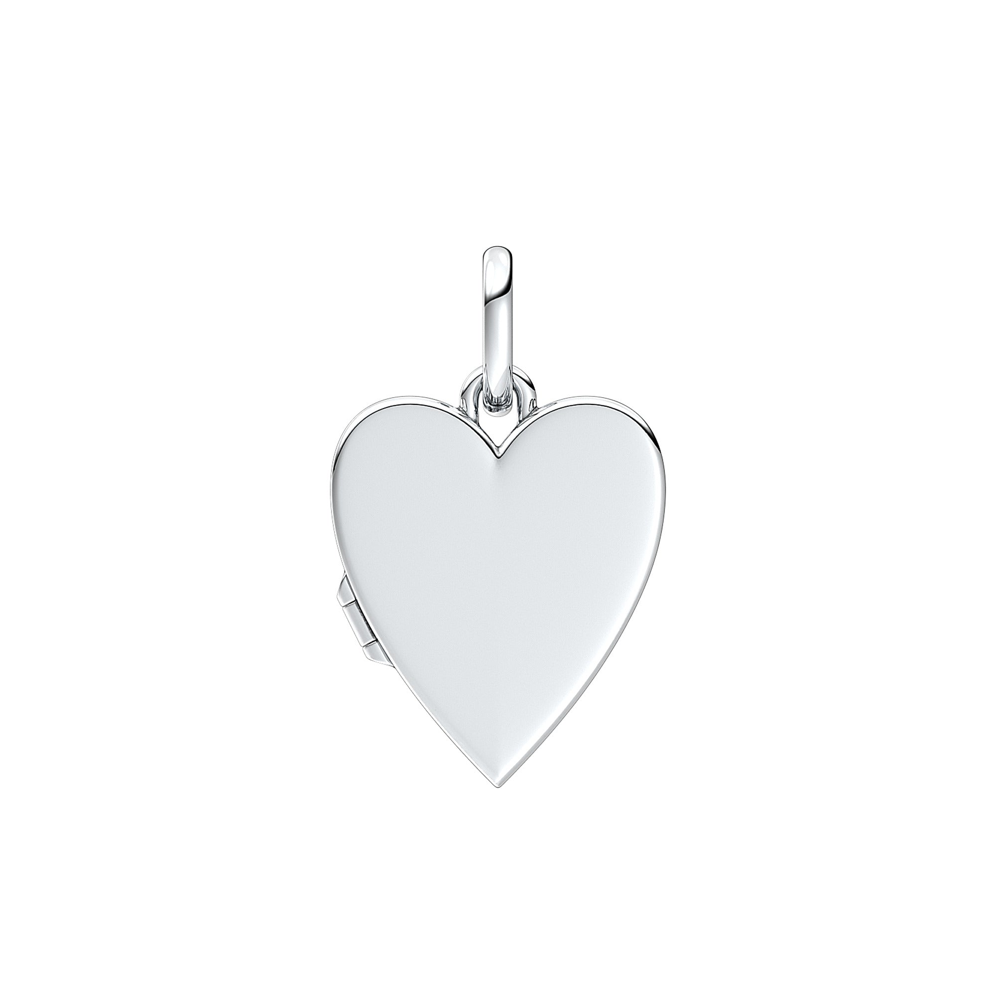 Engravable Openable Heart Sterling Silver Pendant With Magnet And Silvery Enamel