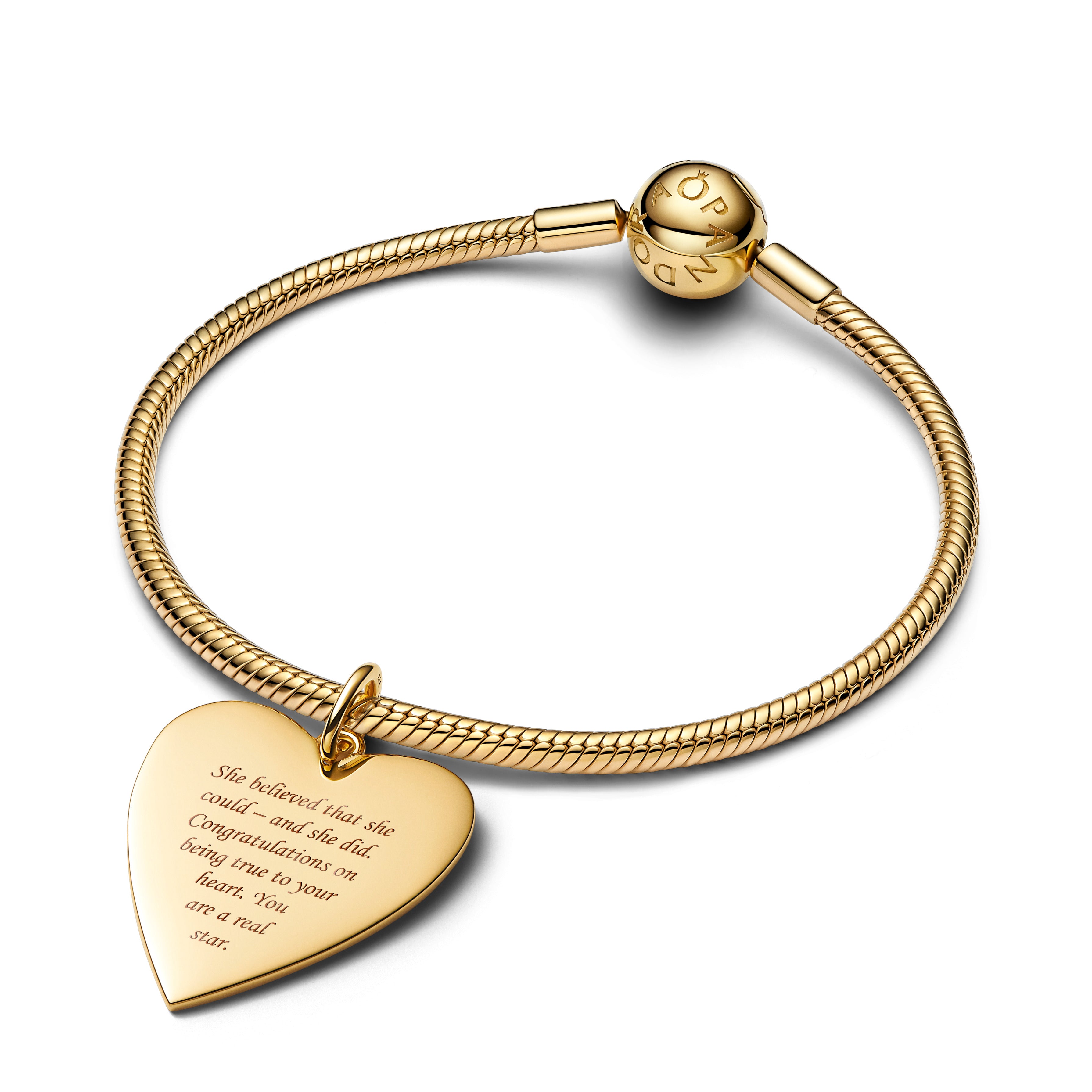 Engravable Oversized Heart 14K Gold-Plated Pendant