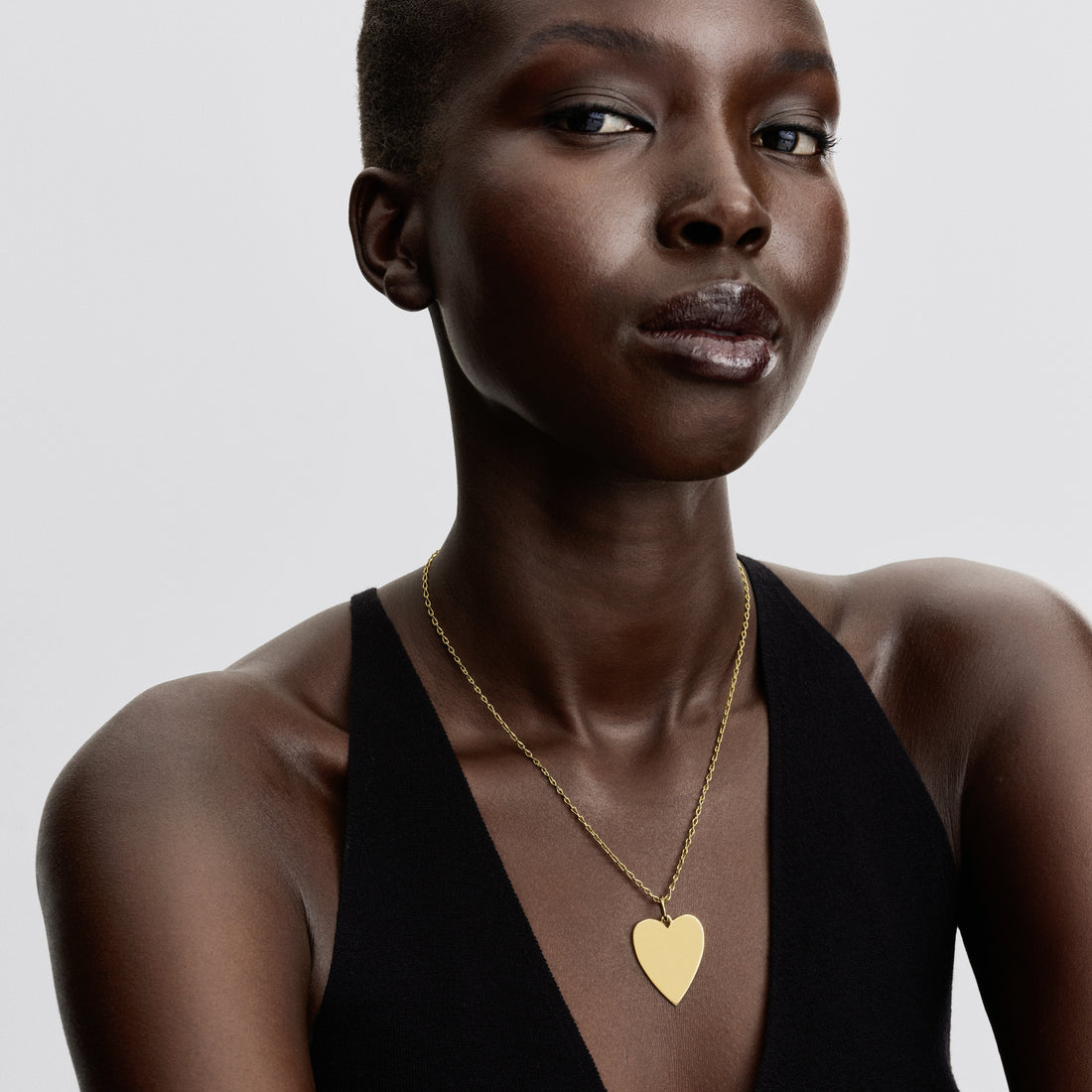 Engravable Oversized Heart 14K Gold-Plated Pendant
