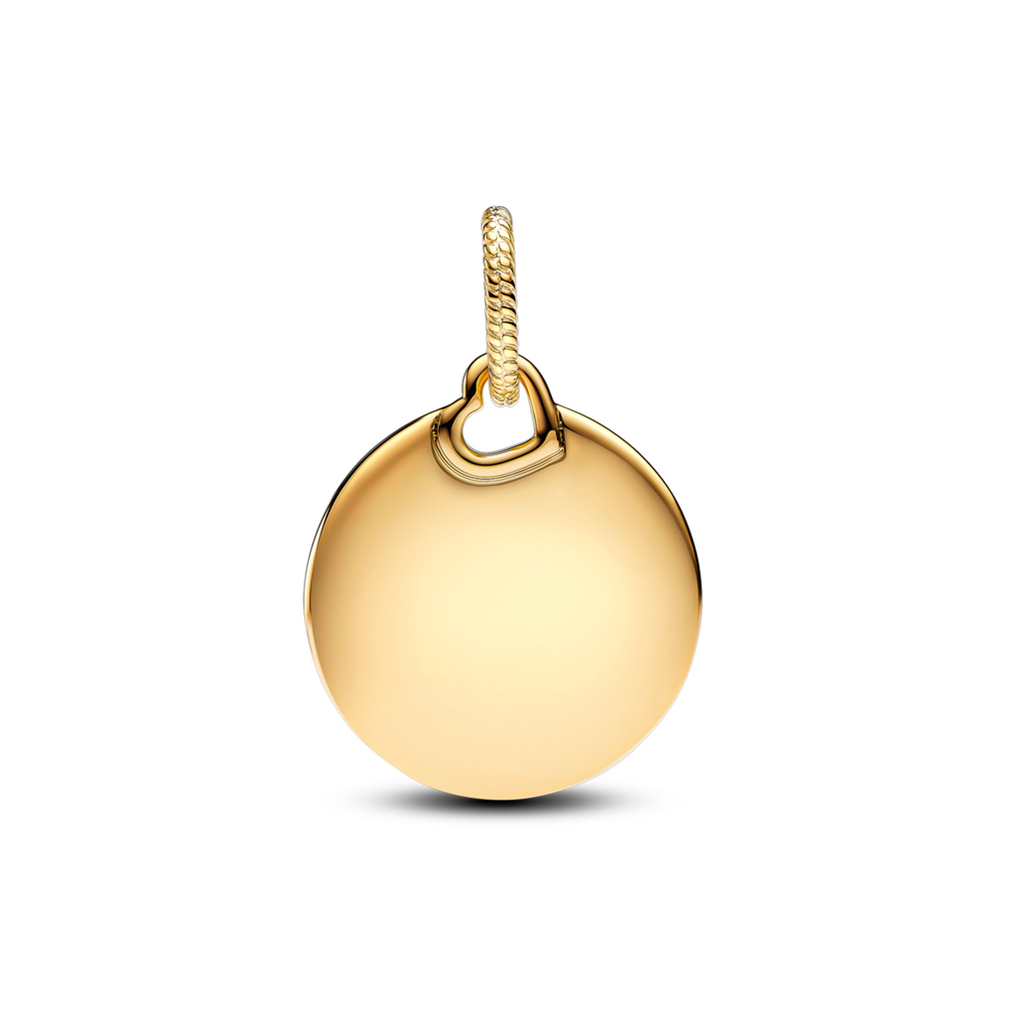 Engravable Round 14K Gold-Plated Pendant