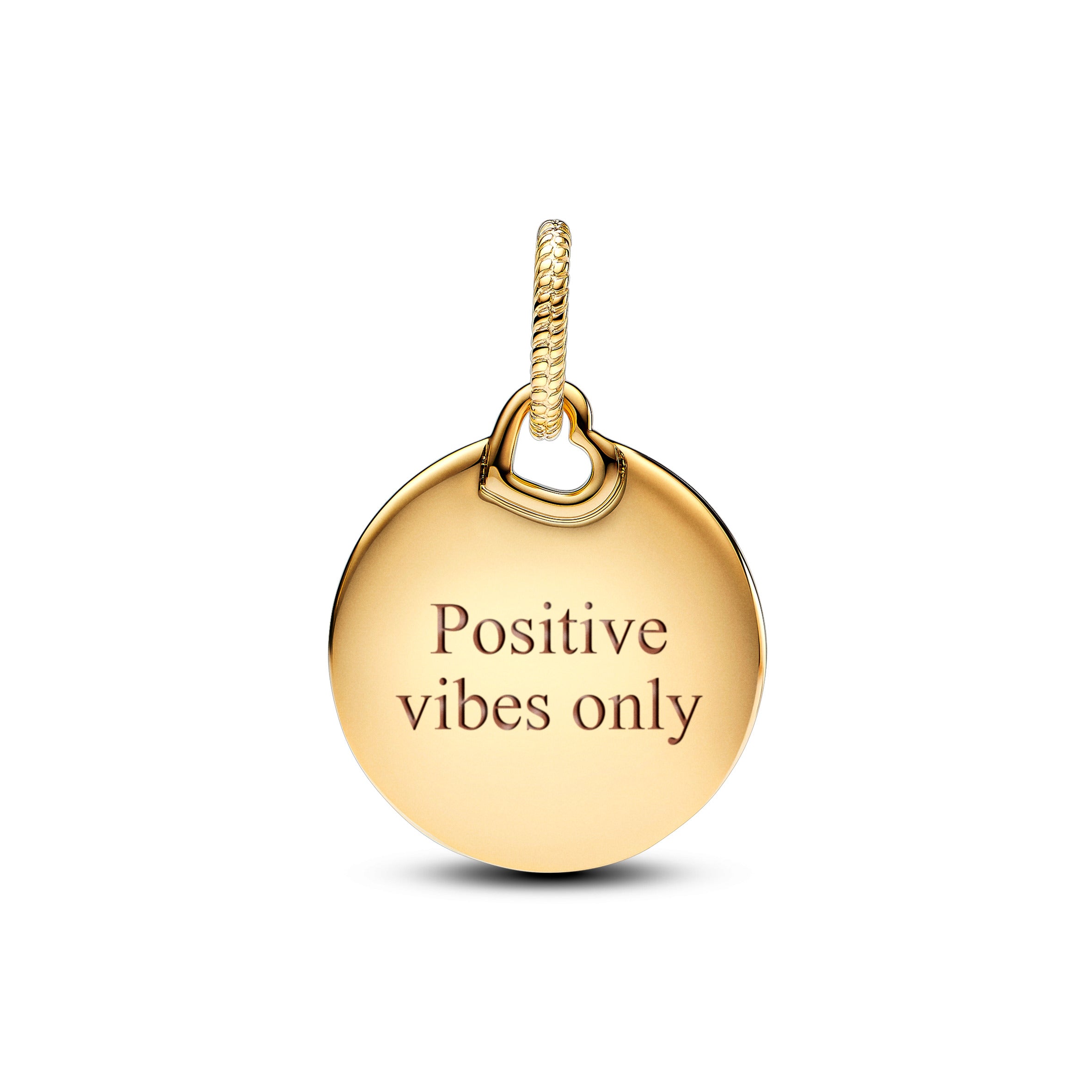 Engravable Round 14K Gold-Plated Pendant
