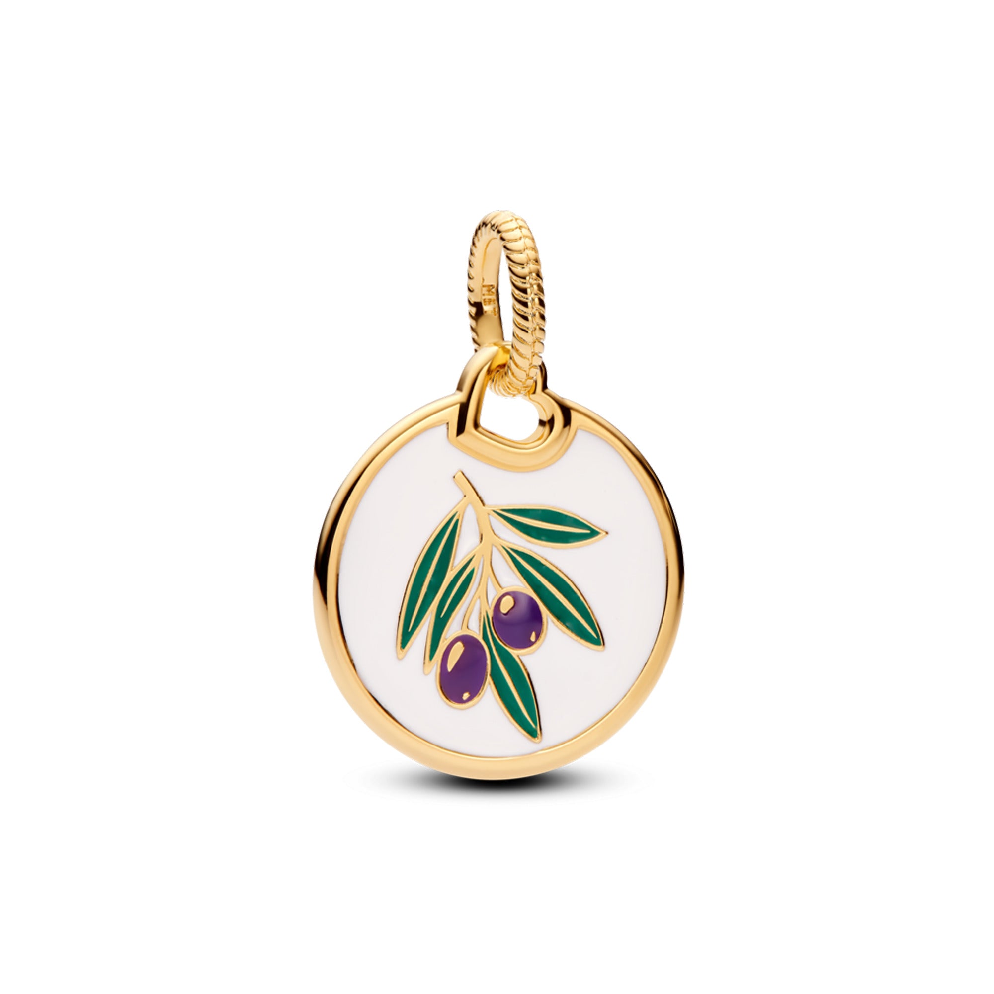 Engravable Round 14K Gold-Plated Pendant