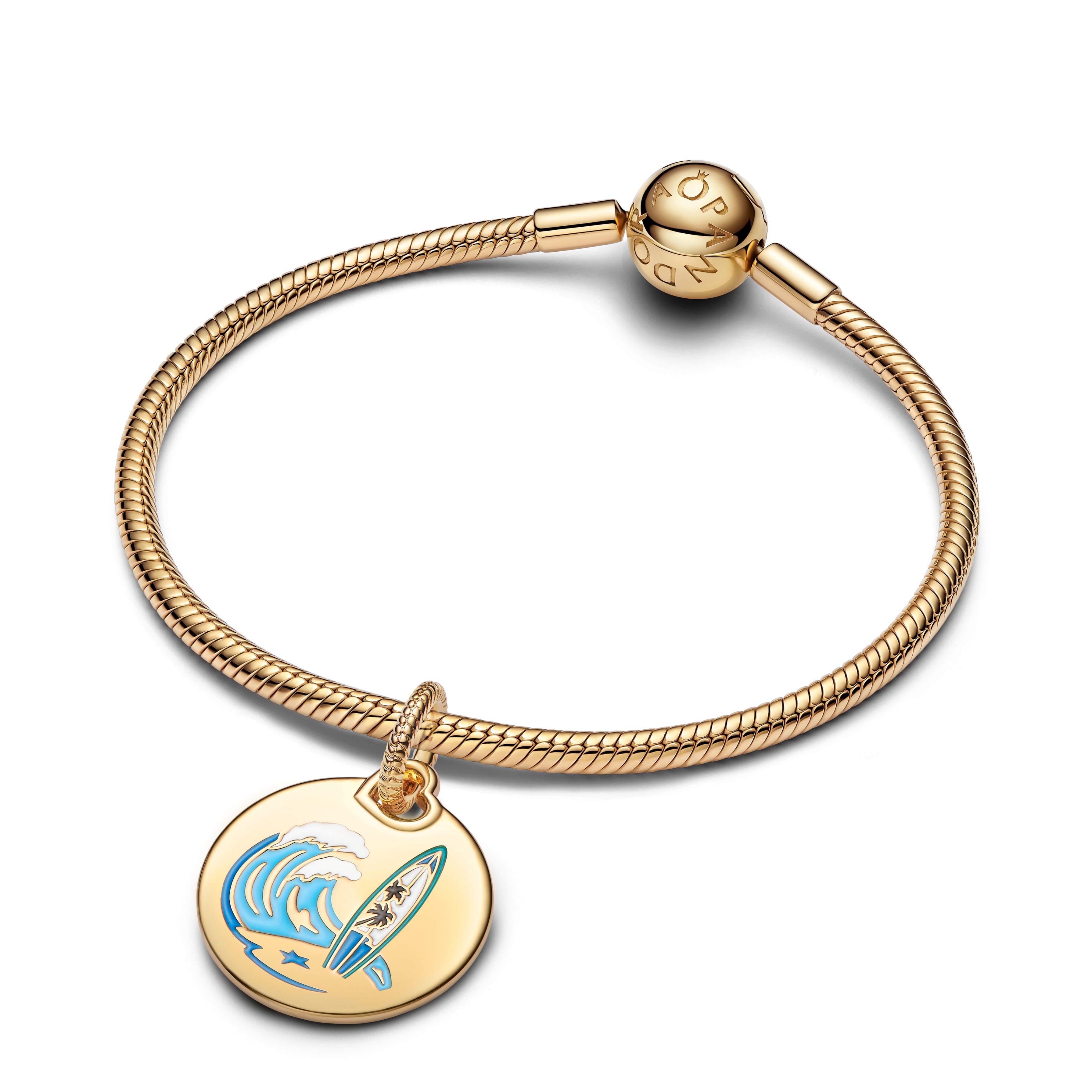 Engravable Round 14K Gold-Plated Pendant