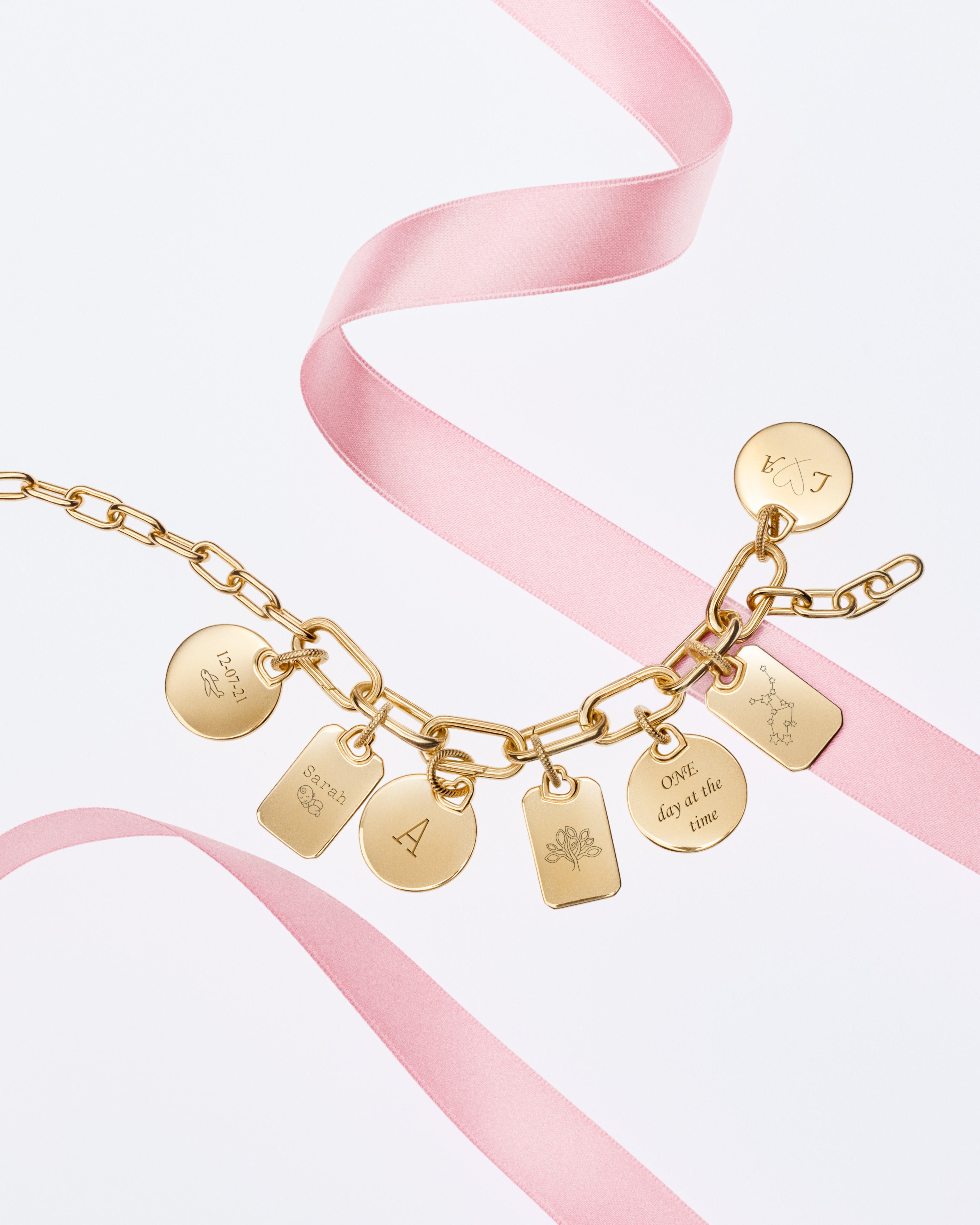 Engravable Round 14K Gold-Plated Pendant