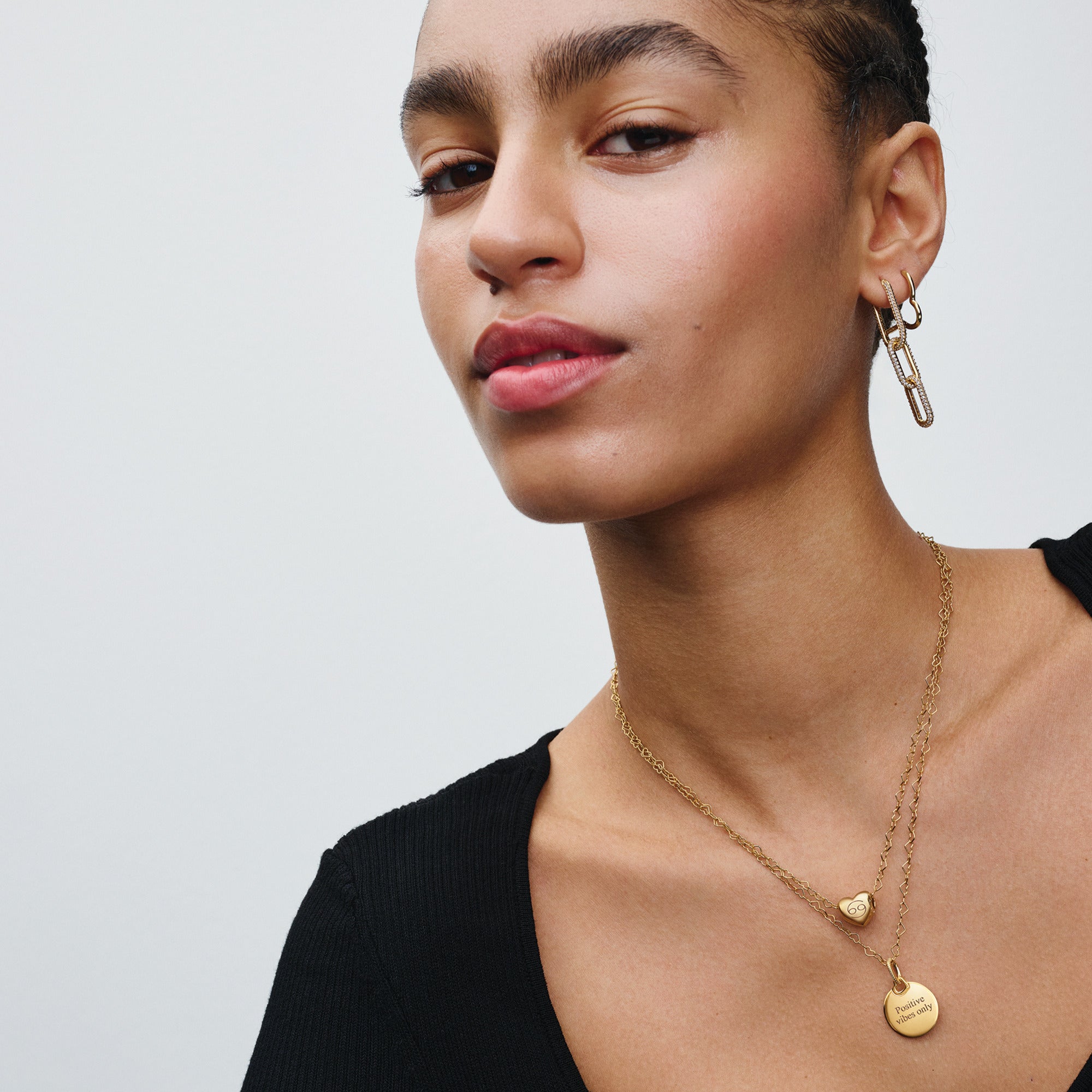 Engravable Round 14K Gold-Plated Pendant