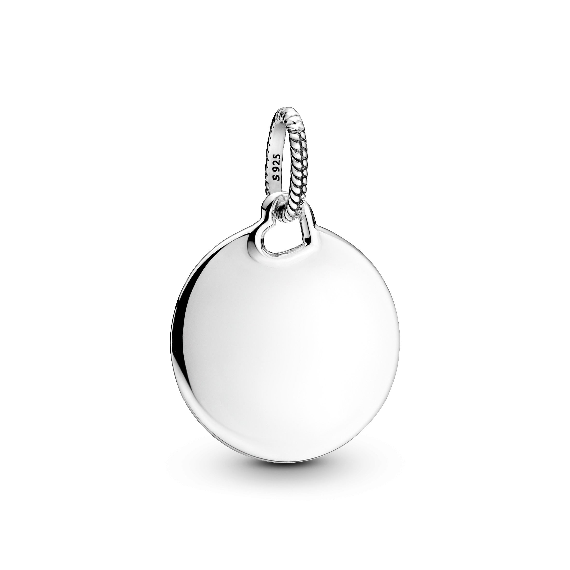 Engravable Round Sterling Silver Pendant