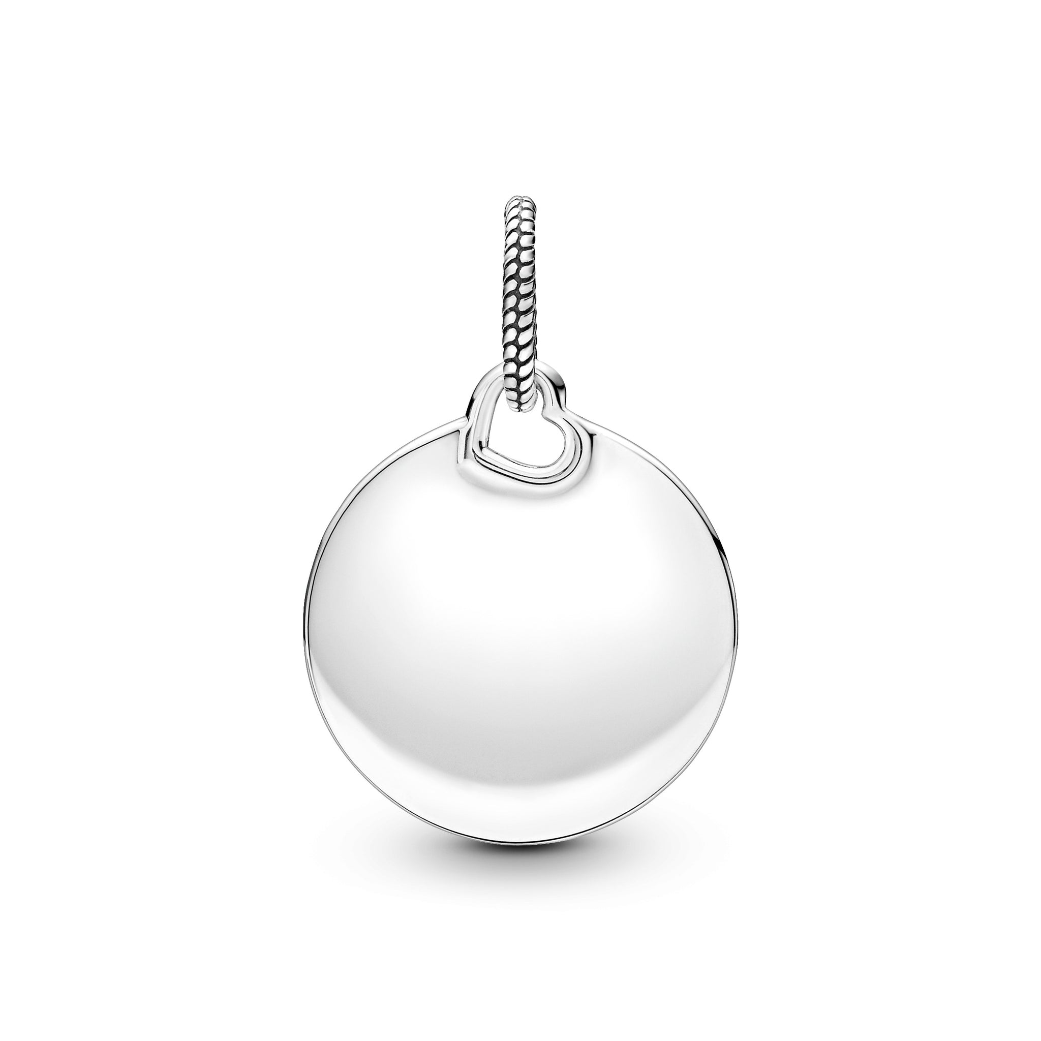 Engravable Round Sterling Silver Pendant