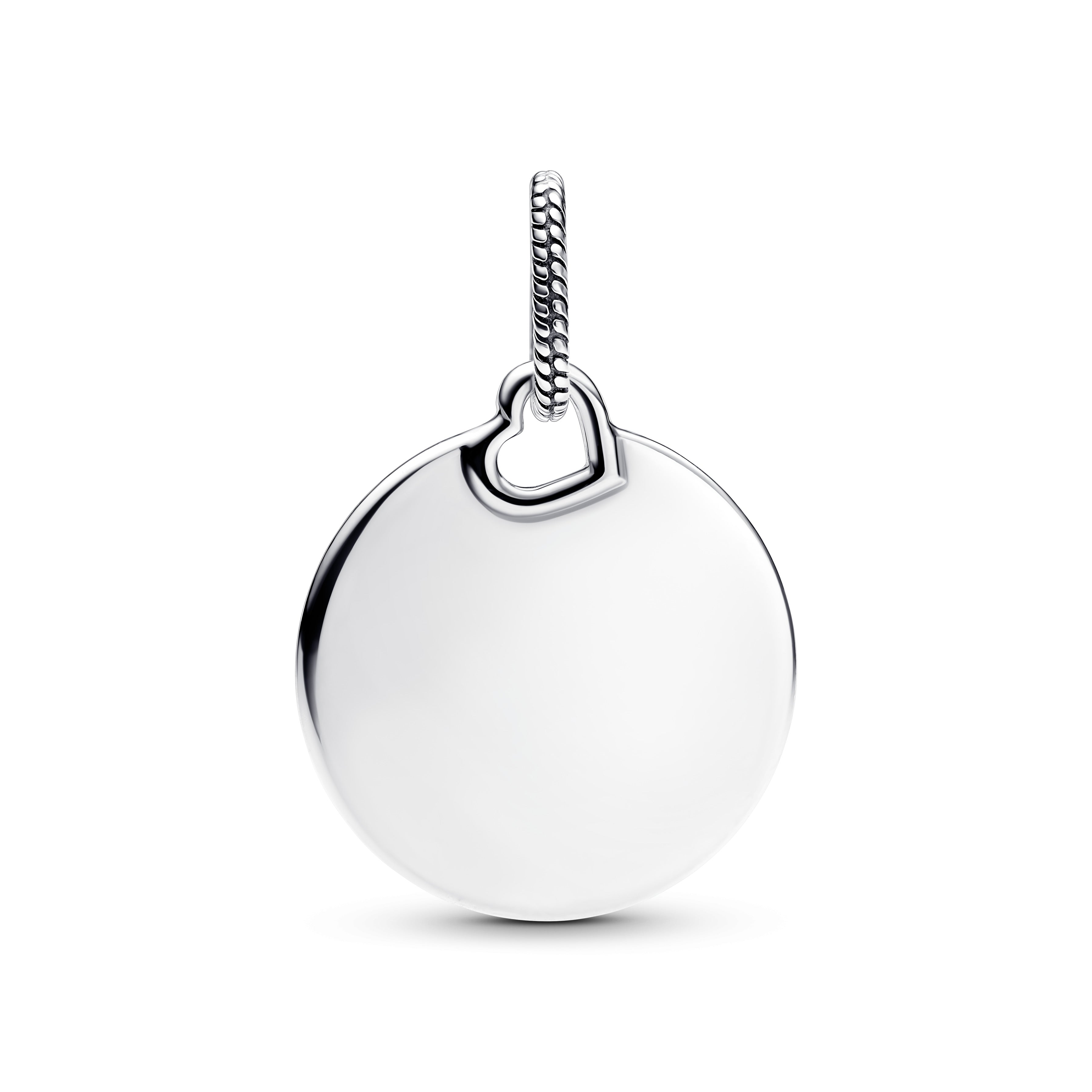 Engravable Round Sterling Silver Pendant