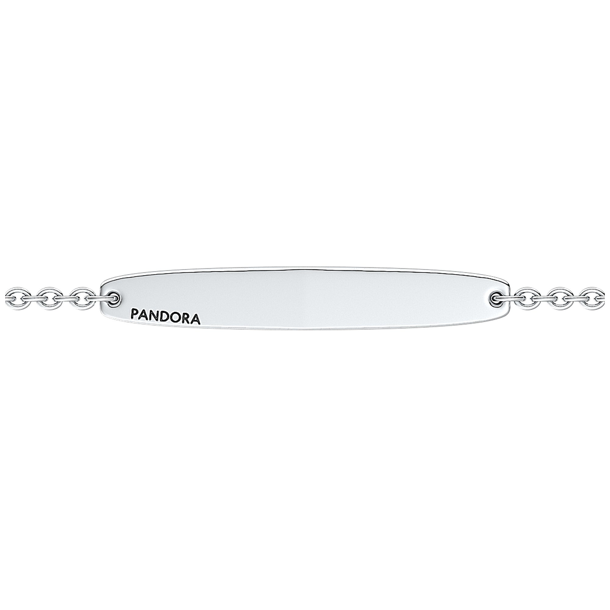 Engravable Sterling Silver Bar Bracelet With Clear Cubic Zirconia