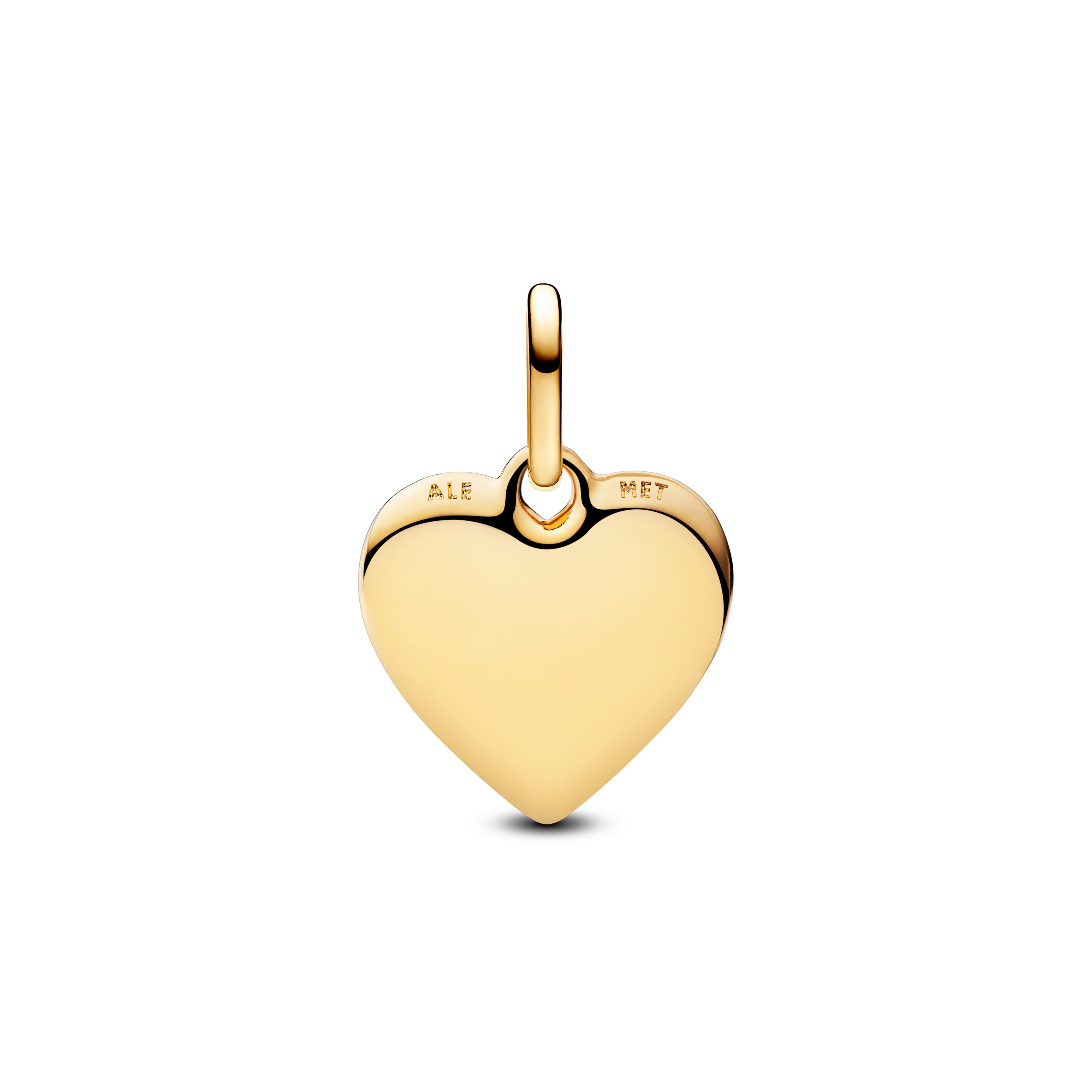 Engravable Textured Heart 14K Gold-Plated Medallion