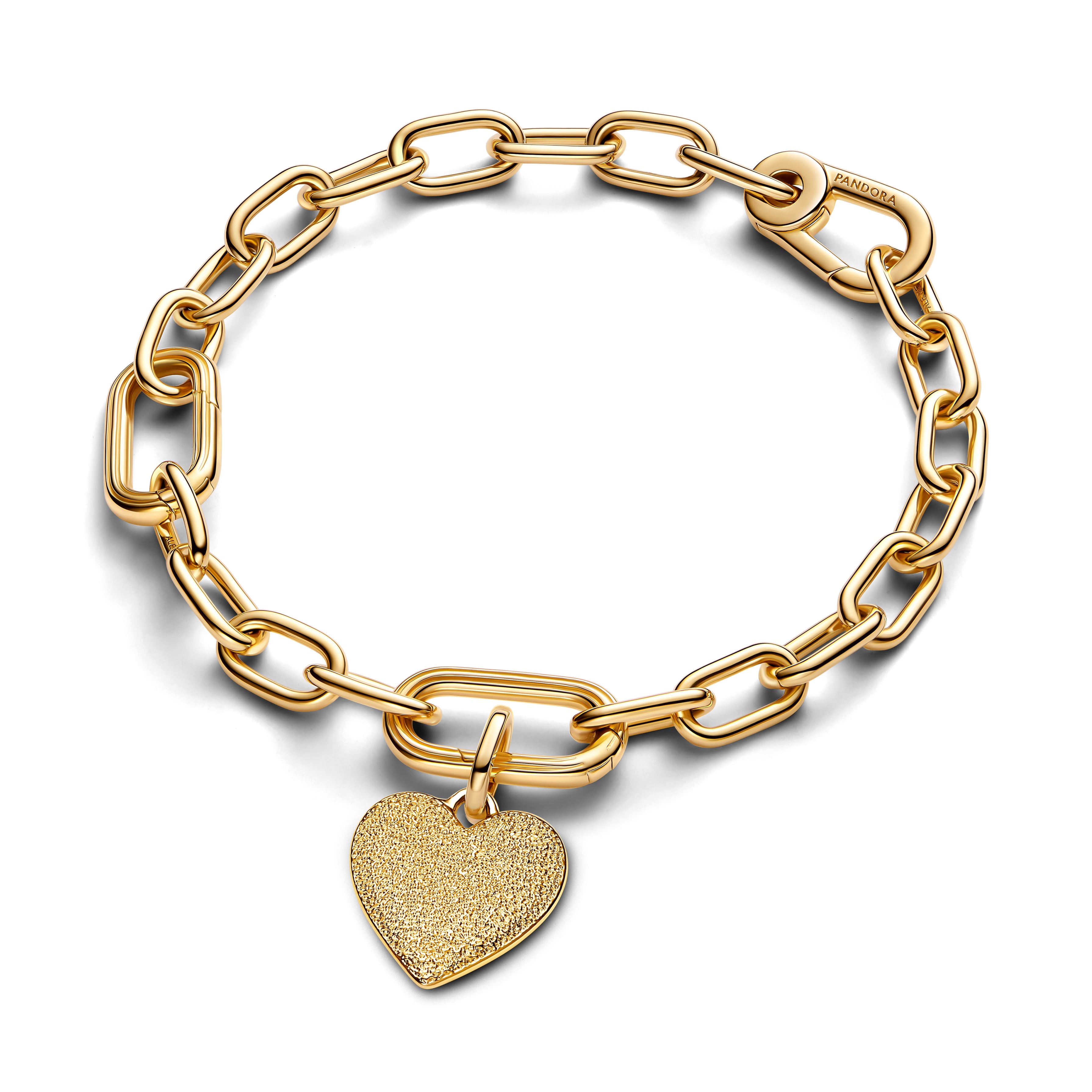 Engravable Textured Heart 14K Gold-Plated Medallion