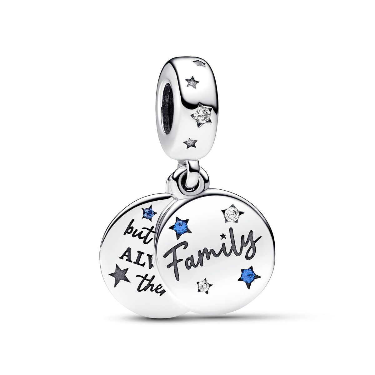 792201c01 Family Sterling Silver Double Dangle With Stellar Blue Crystal And Cle ...