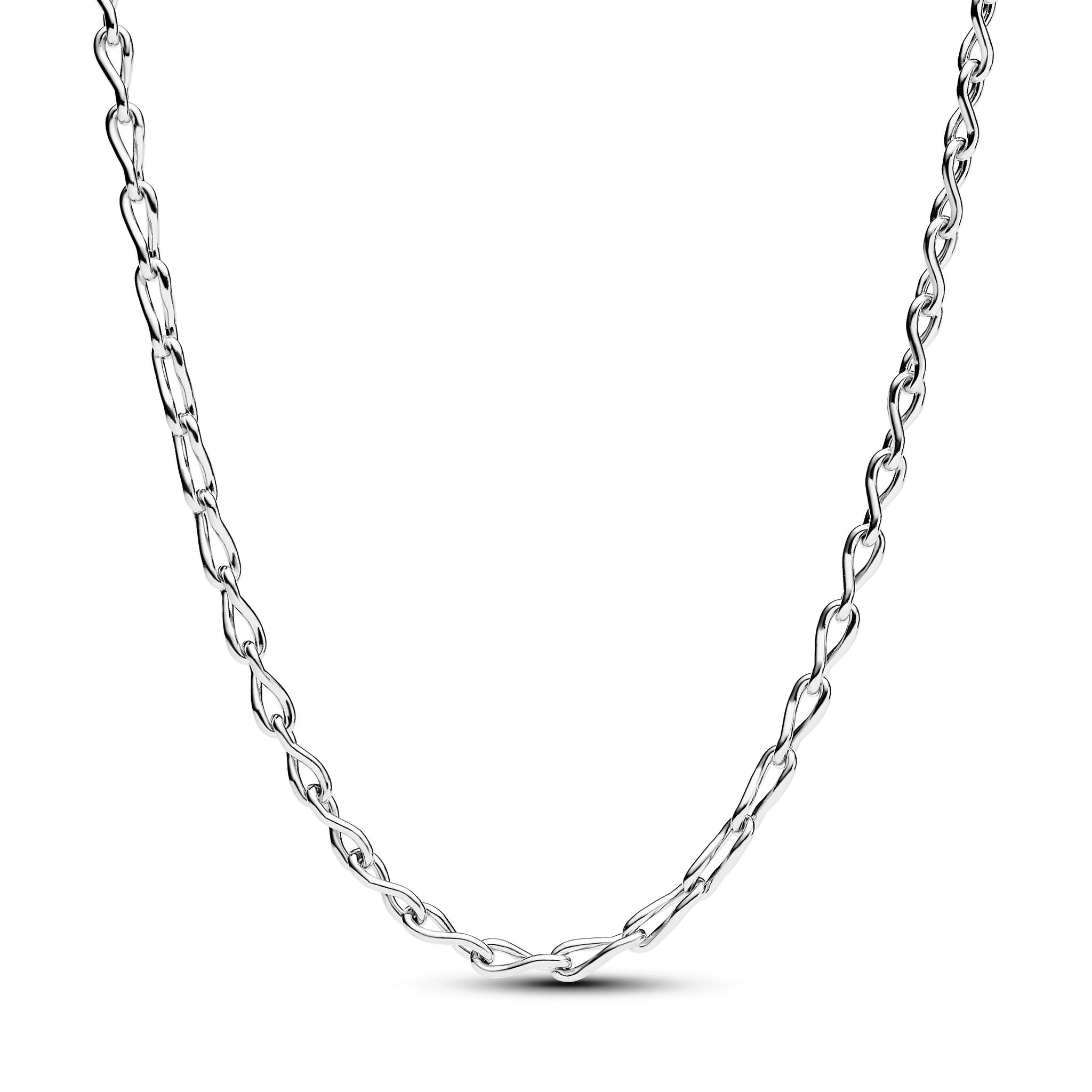 Figure Of 8 Chain Link Sterling Silver Necklace