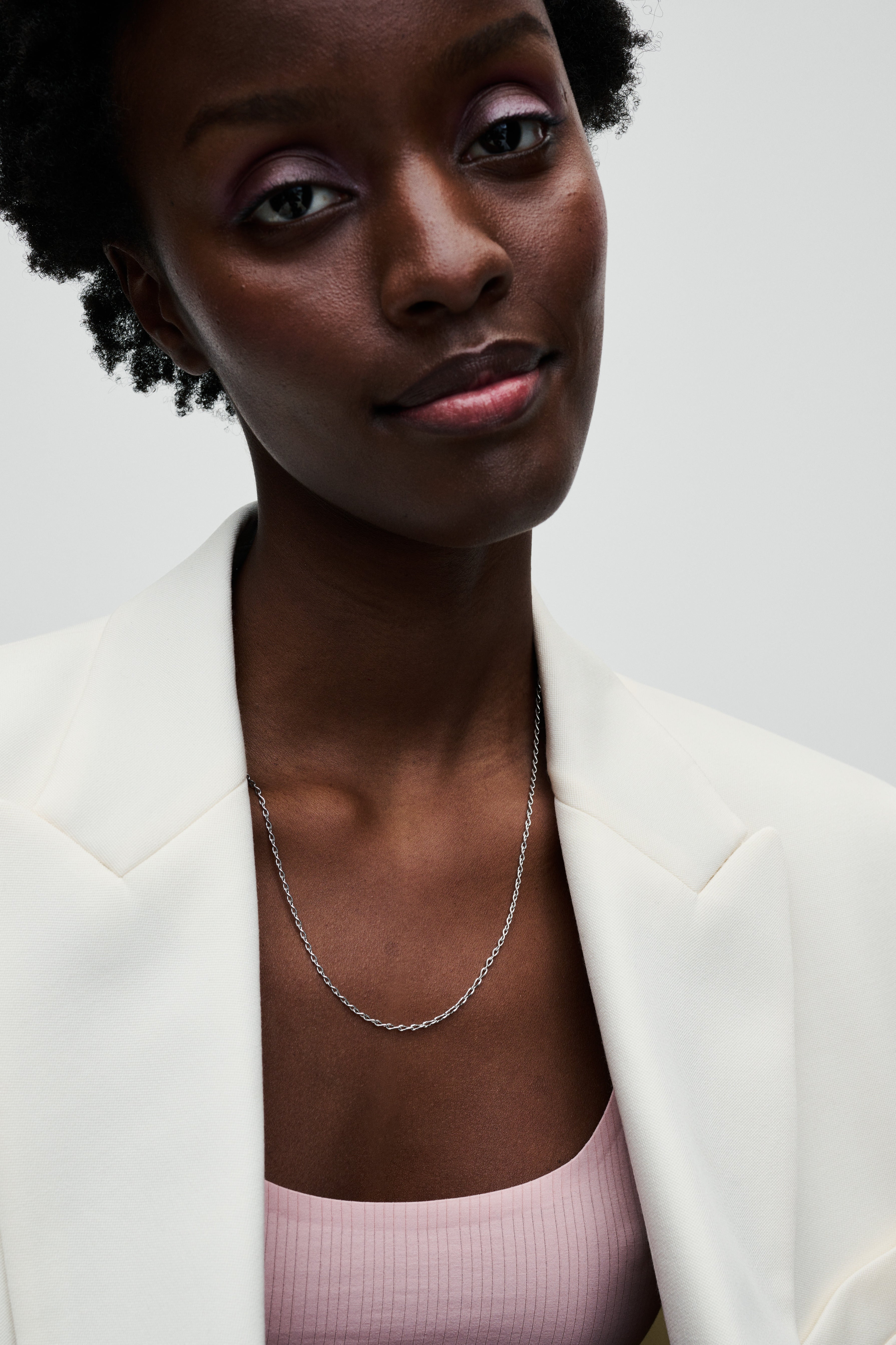 Figure Of 8 Chain Link Sterling Silver Necklace