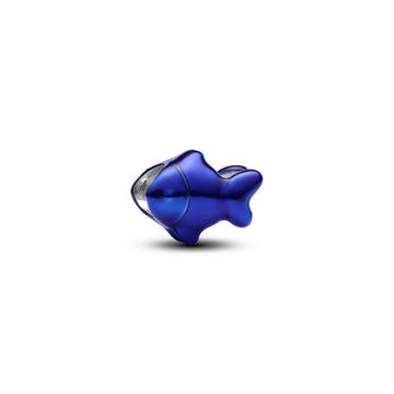 Fish Sterling Silver Mini Charm With Blue Enamel