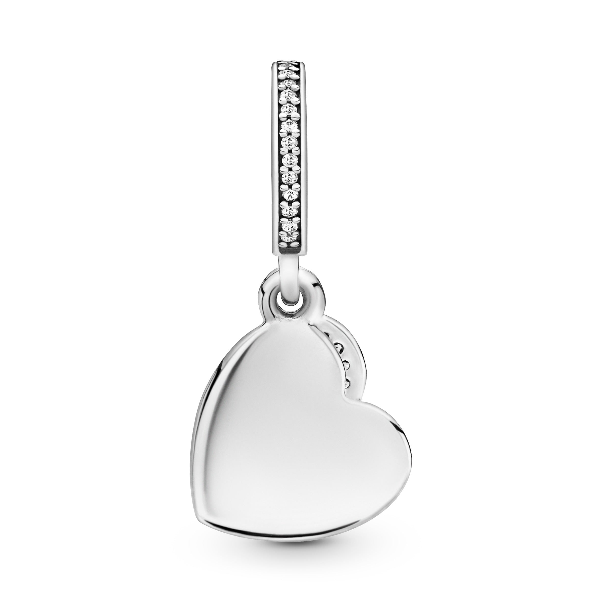 Forever Friends Heart Silver Dangle With Clear Cubic Zirconia
