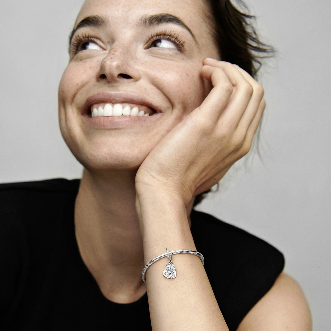 Forever Friends Heart Silver Dangle With Clear Cubic Zirconia