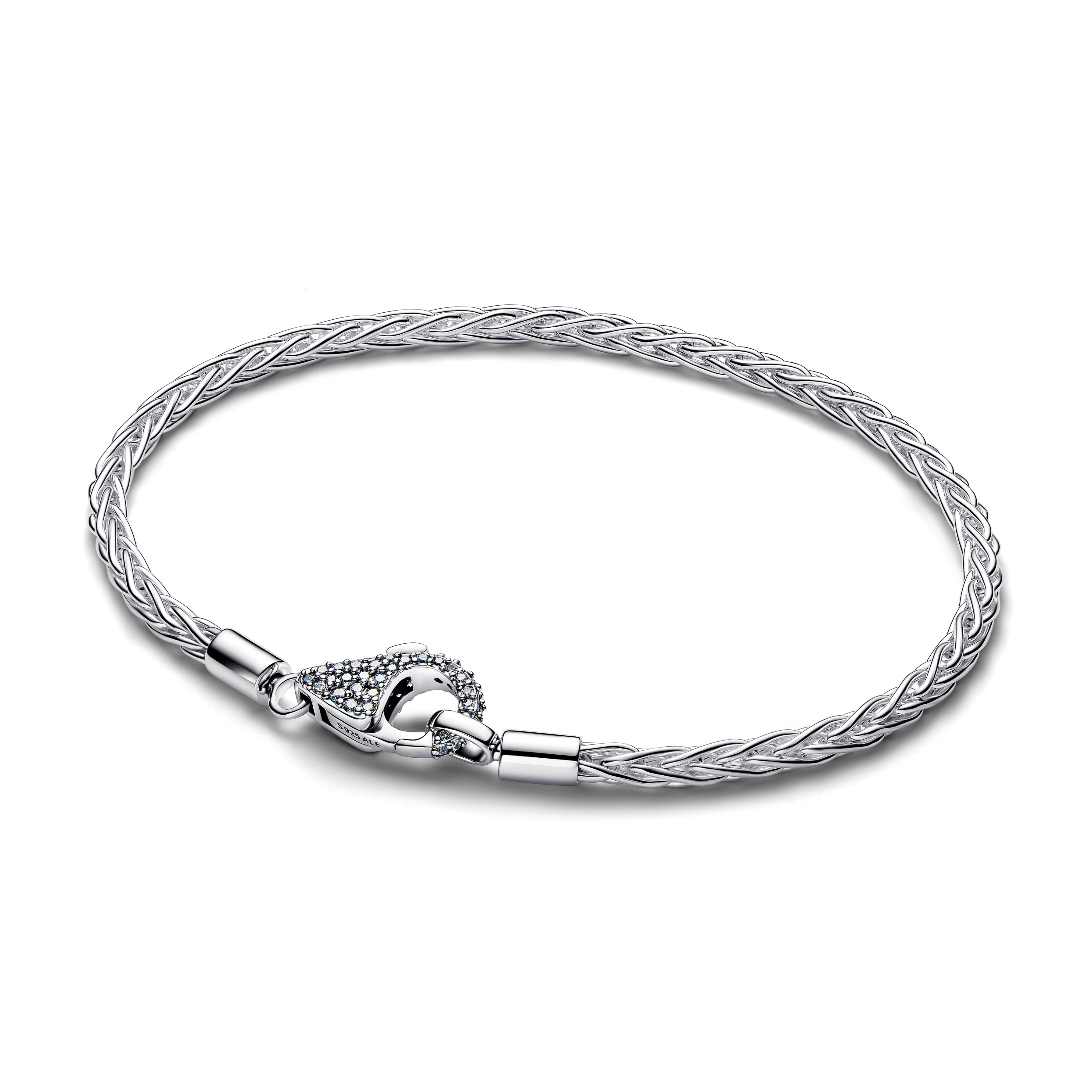 Foxtail Sterling Silver Bracelet With Clear Cubic Zirconia