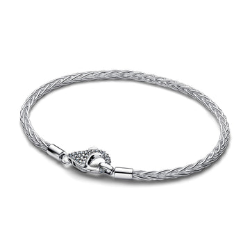 Foxtail Sterling Silver Bracelet With Clear Cubic Zirconia