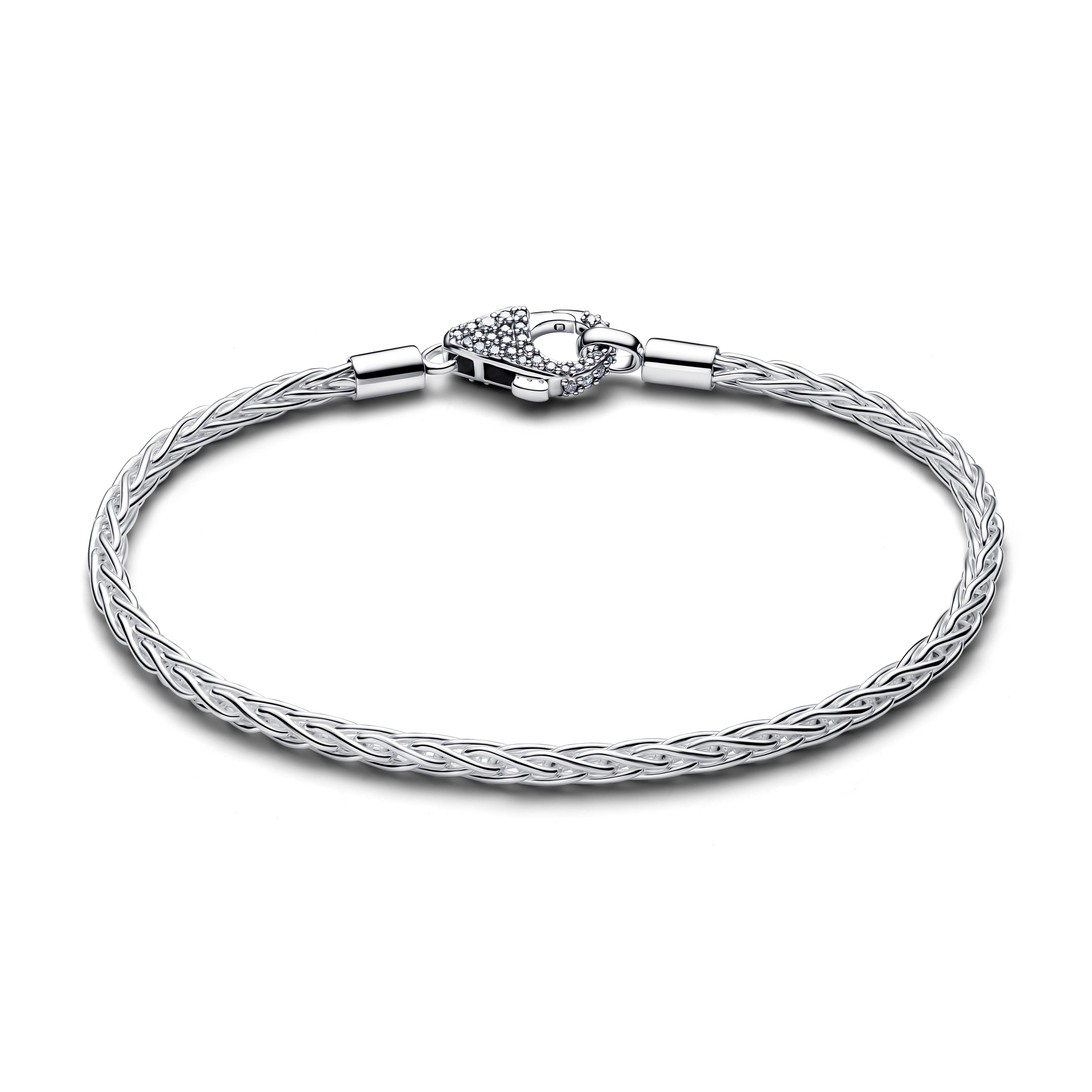 Foxtail Sterling Silver Bracelet With Clear Cubic Zirconia
