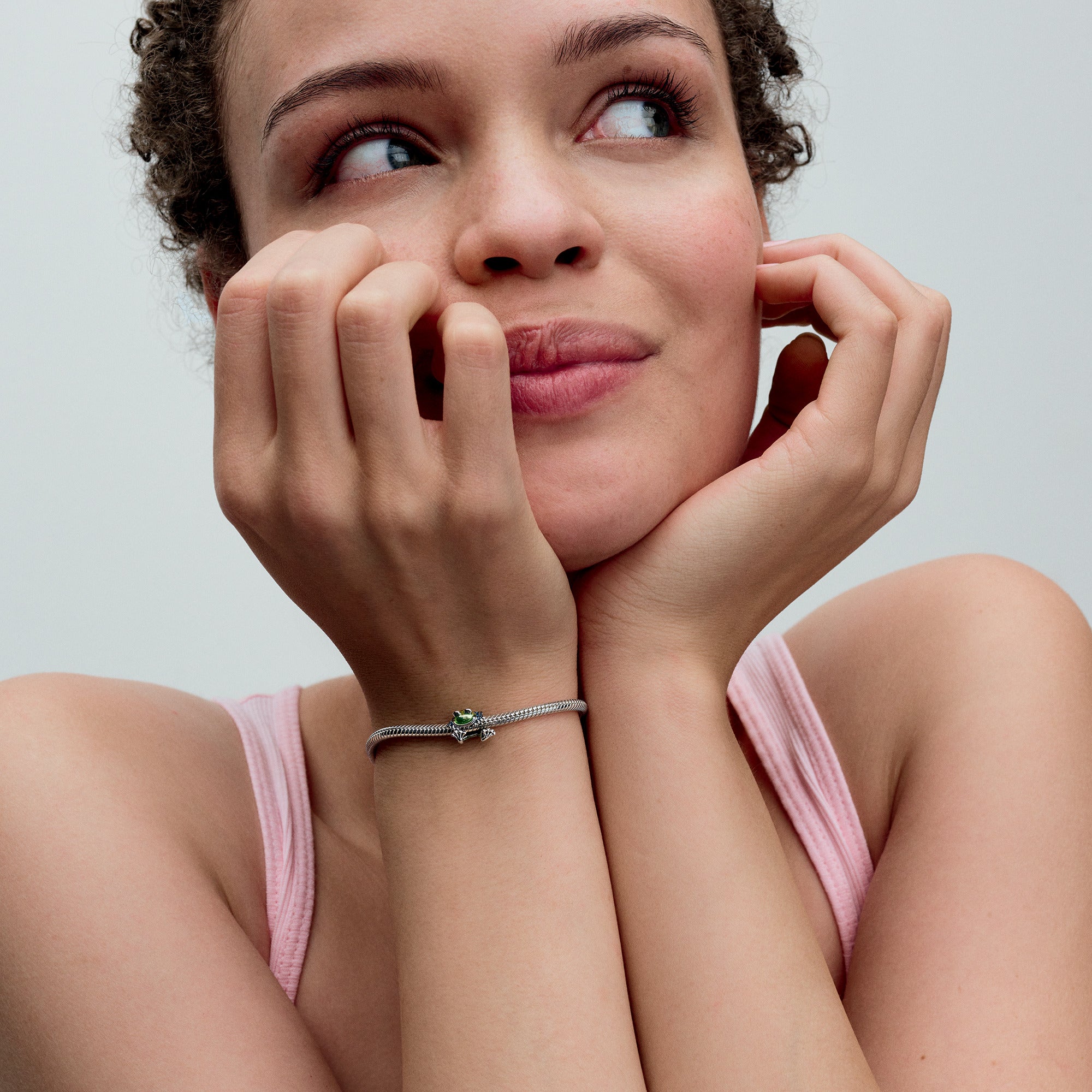Frog Sterling Silver Charm With Transparent Blue And Green Enamel