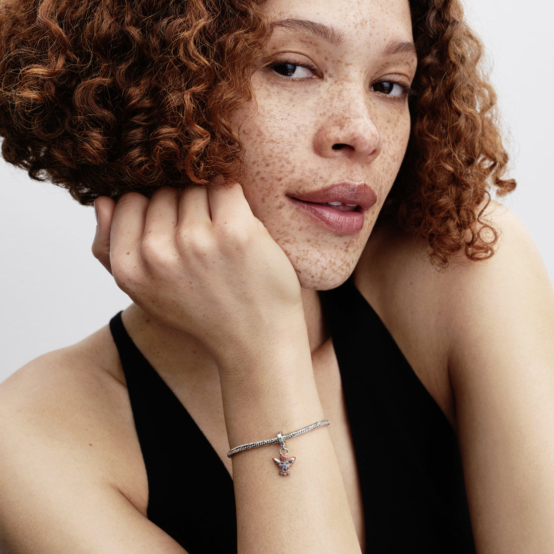 Gingerbread Angel Sterling Silver Dangle With Red Cubic Zirconia, Royal Green, Stellar Blue And Royal Blue Crystal And Enamel