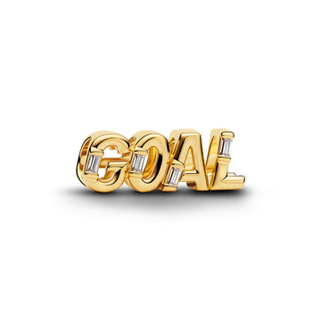Goal Script 14K Gold-Plated Charm With Clear Cubic Zirconia