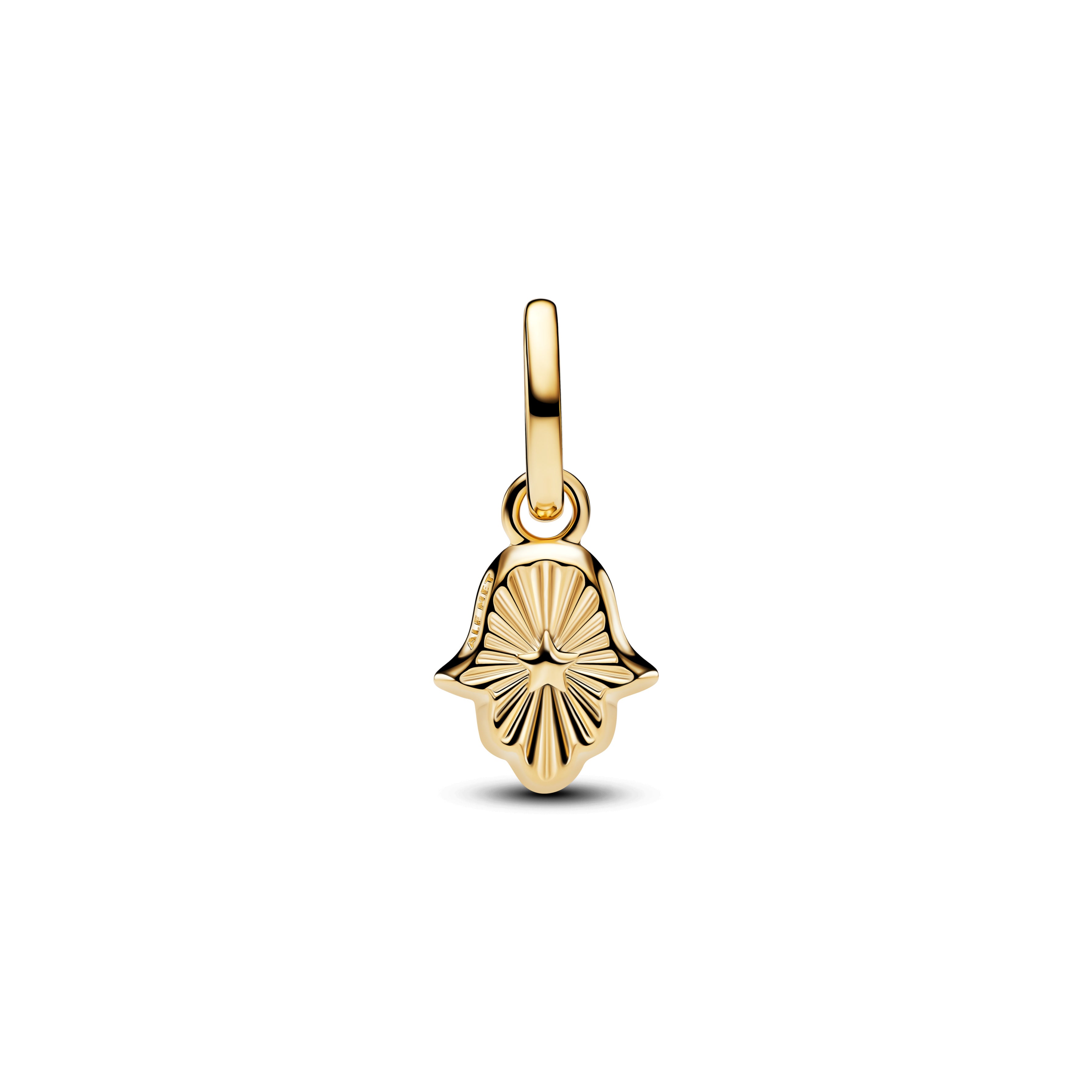 Hamsa Hand 14K Gold-Plated Mini Dangle With Imitation Malachite