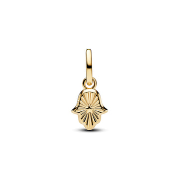 Hamsa Hand 14K Gold-Plated Mini Dangle With Imitation Malachite