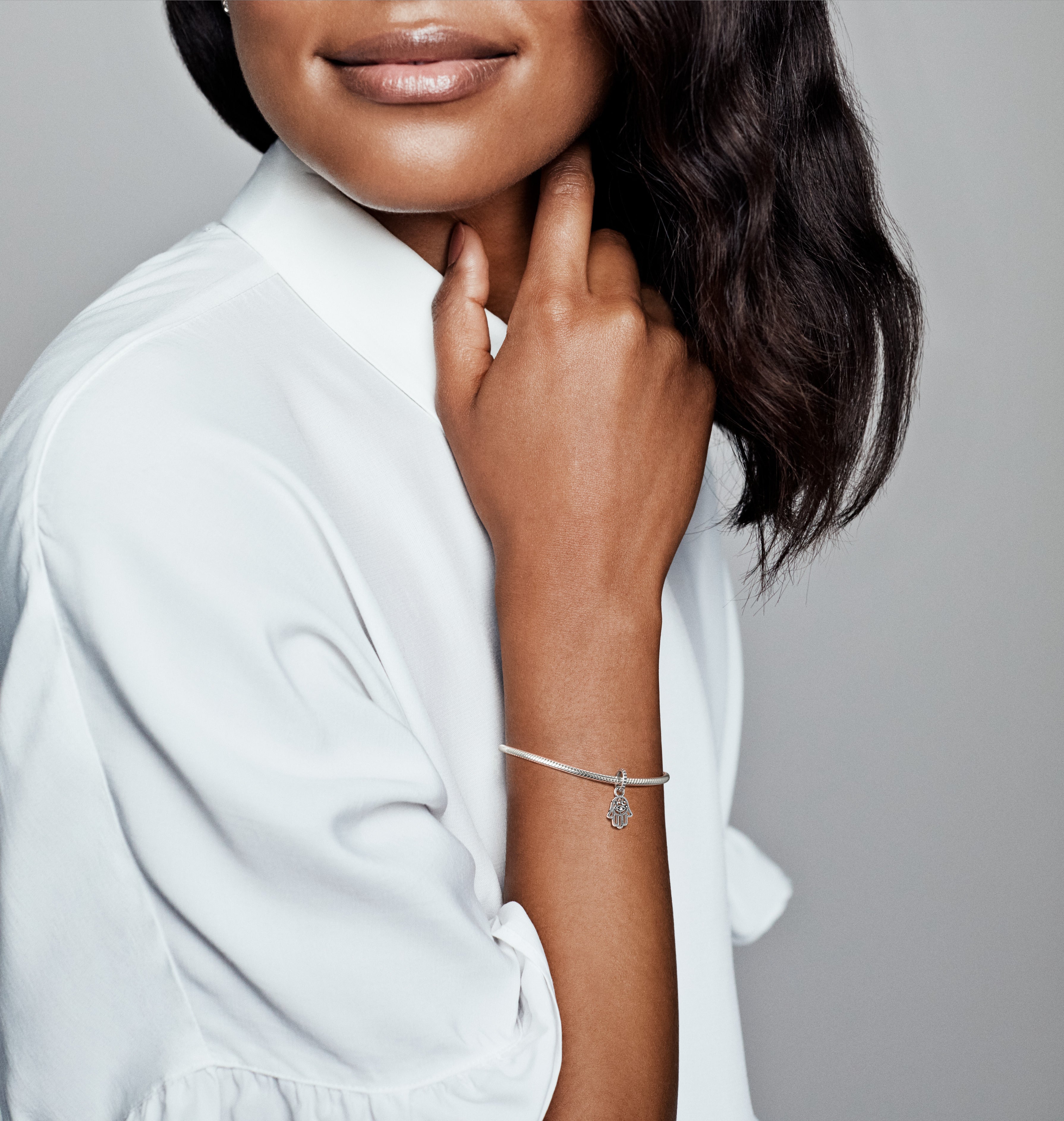 Hamsa Hand Sterling Silver Dangle