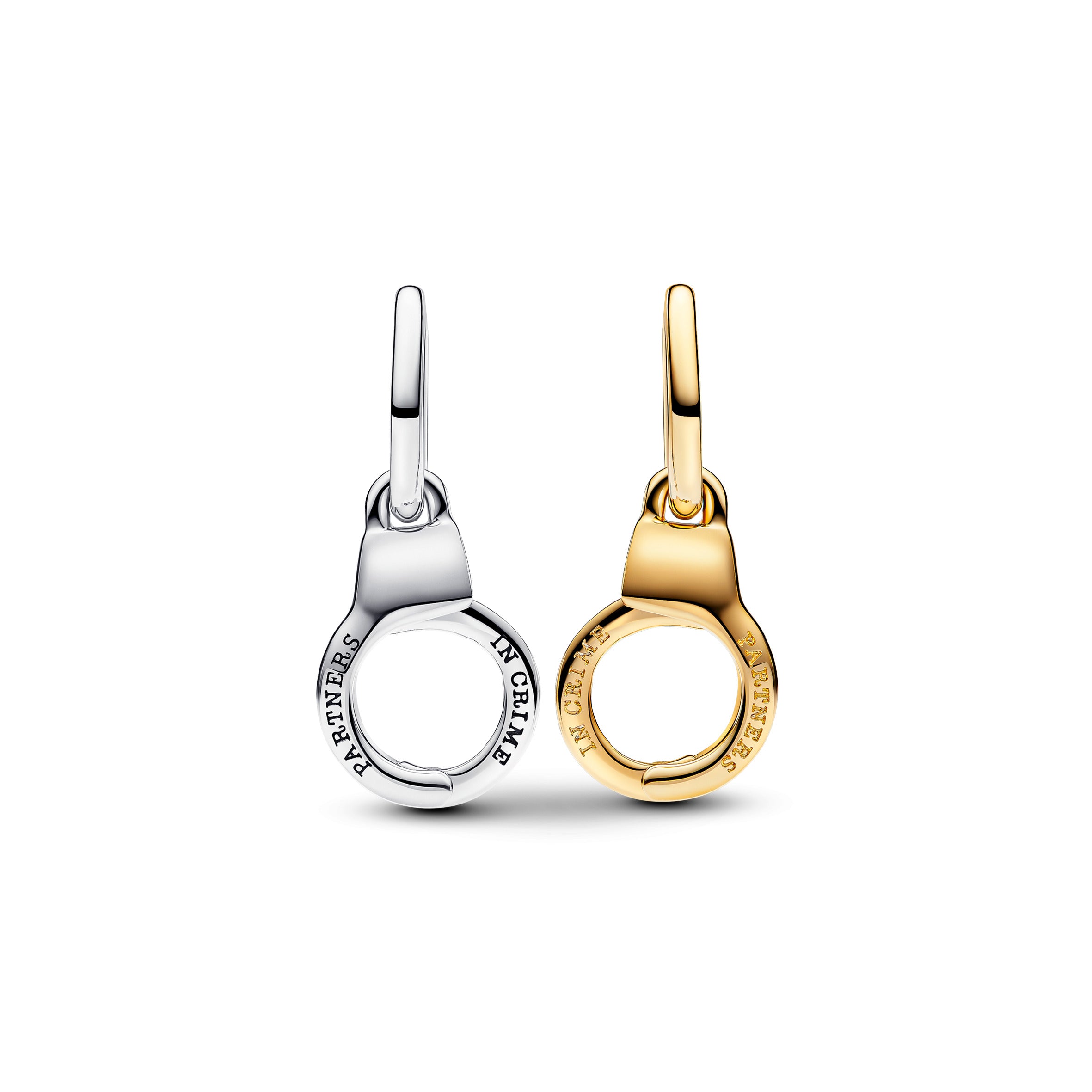 Handcuffs Sterling Silver And 14K Gold-Plated Splittable Dangle