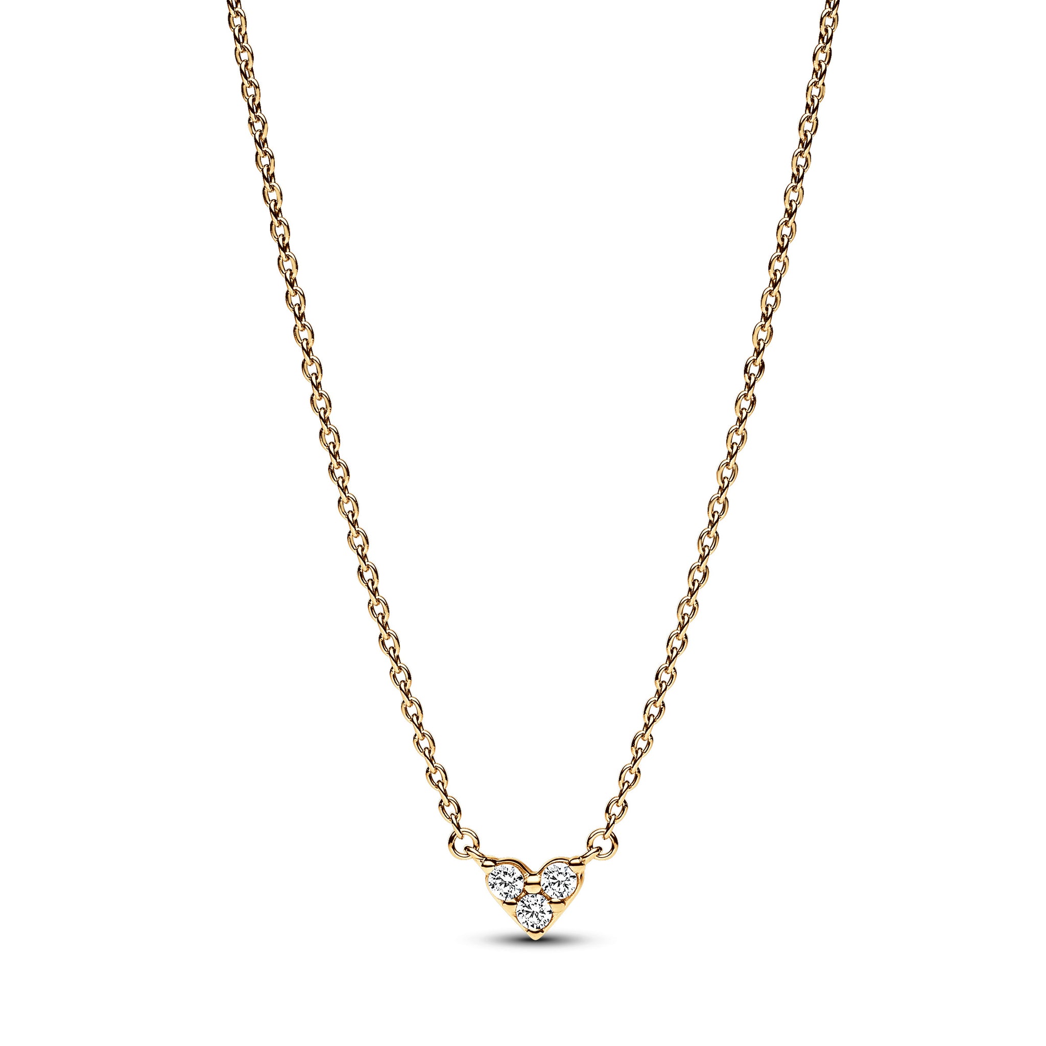 Heart 14K Gold-Plated Collier With Clear Cubic Zirconia