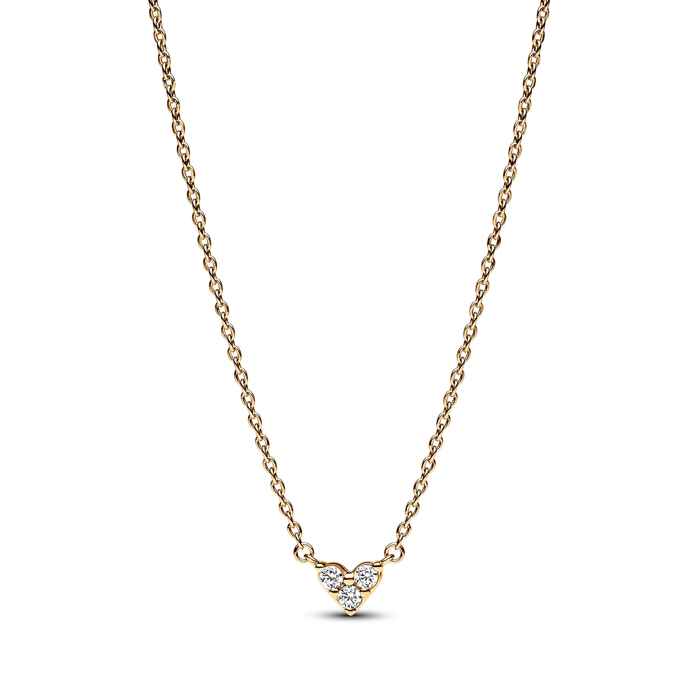 Heart 14K Gold-Plated Collier With Clear Cubic Zirconia