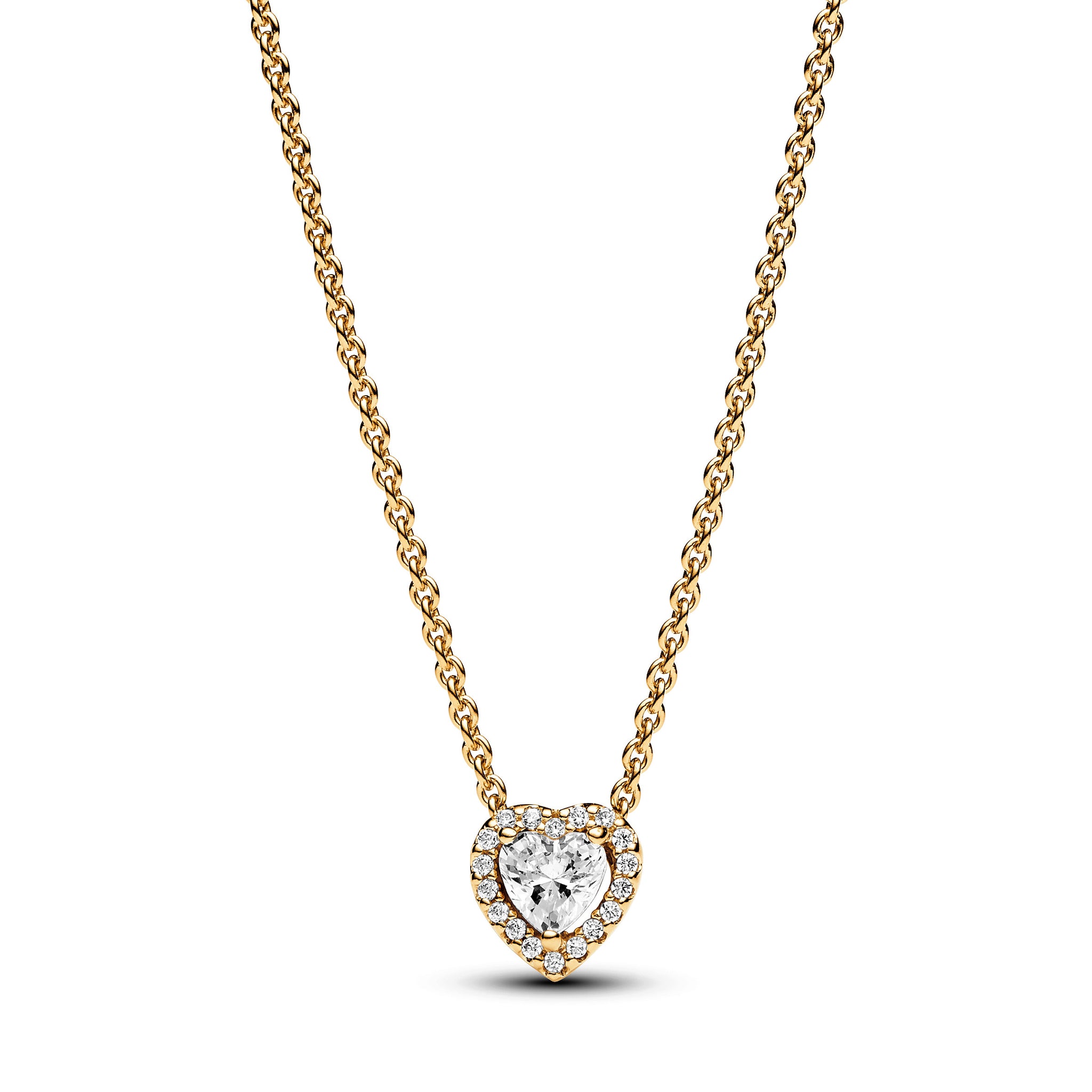Heart 14K Gold-Plated Collier With Clear Cubic Zirconia