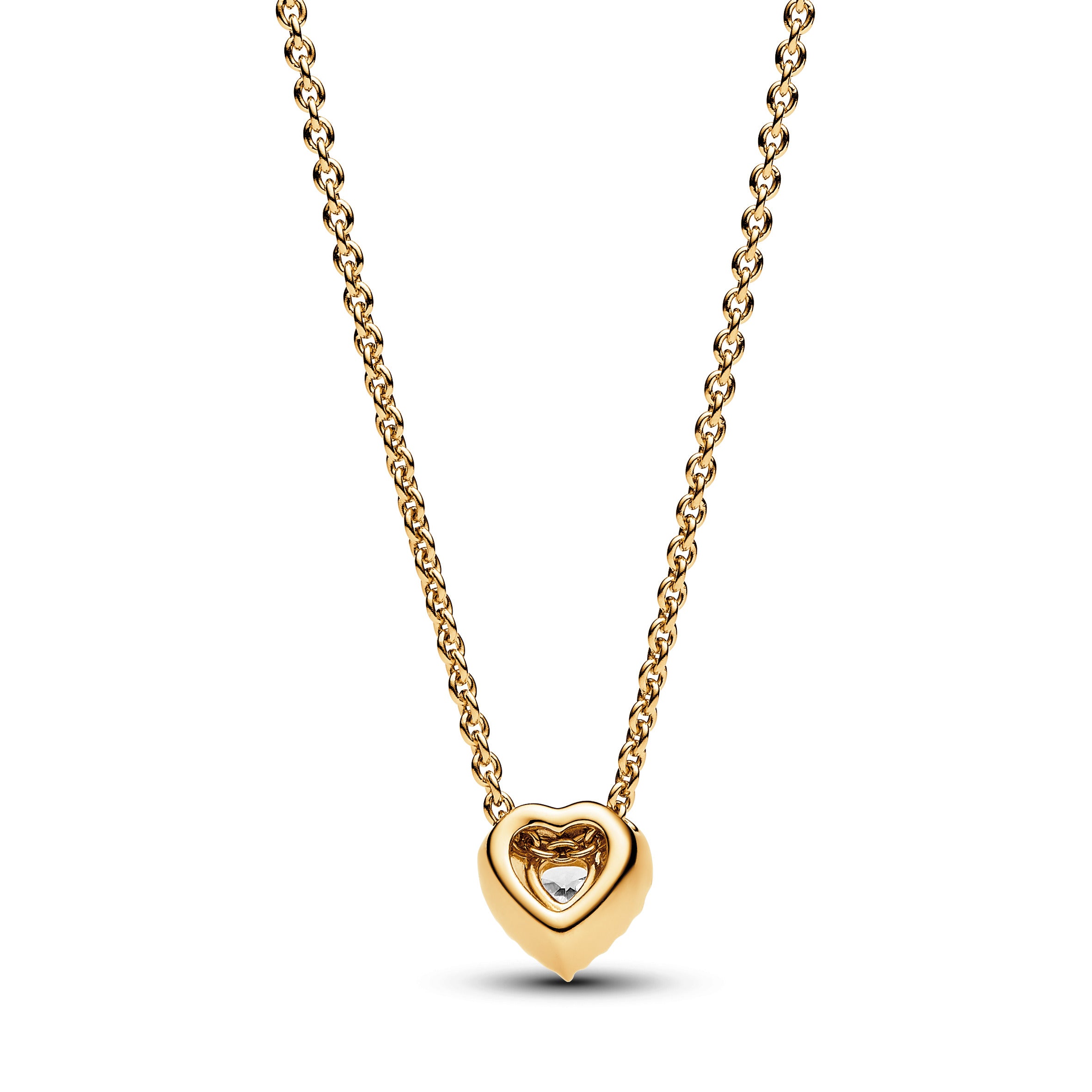 Heart 14K Gold-Plated Collier With Clear Cubic Zirconia