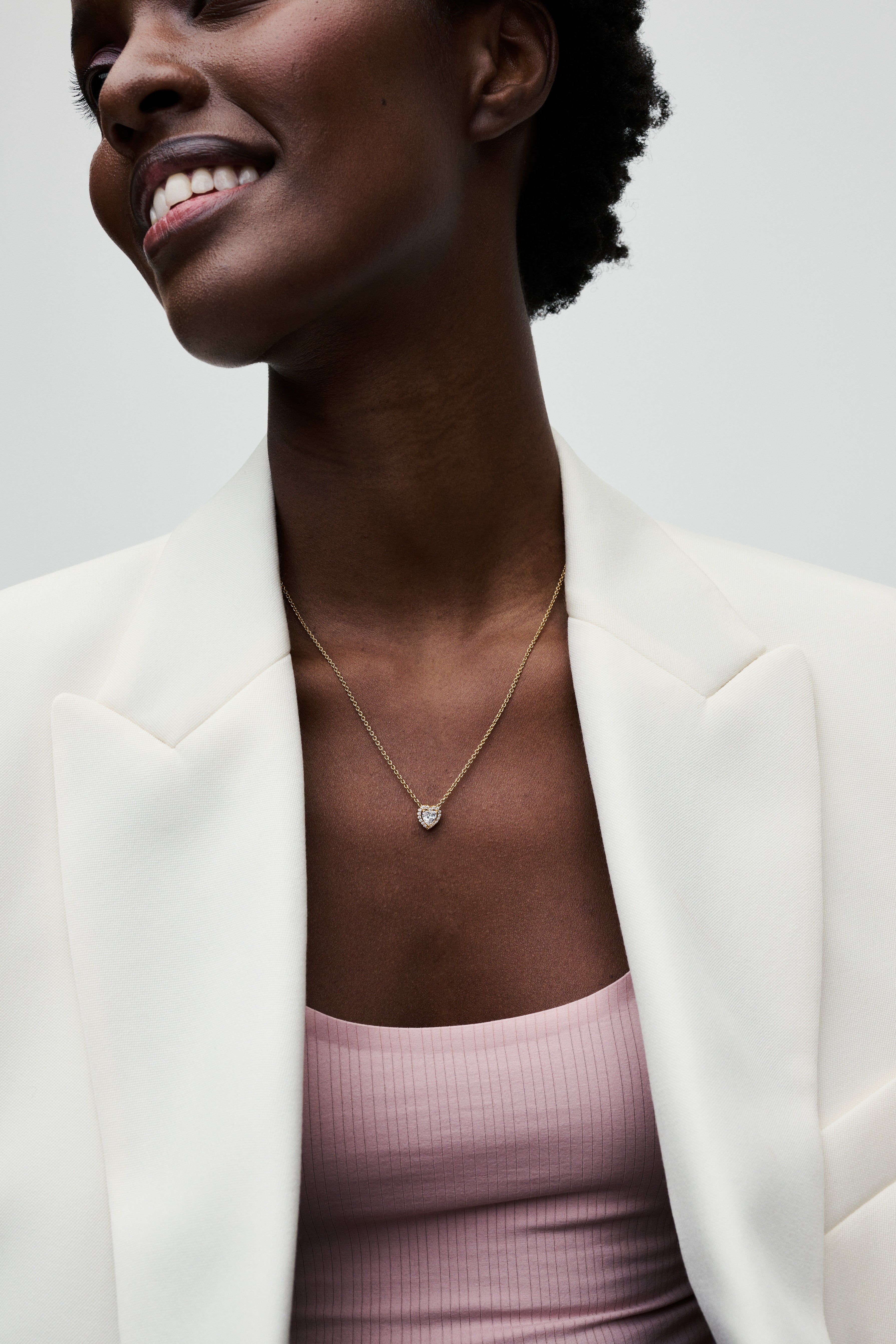 Heart 14K Gold-Plated Collier With Clear Cubic Zirconia