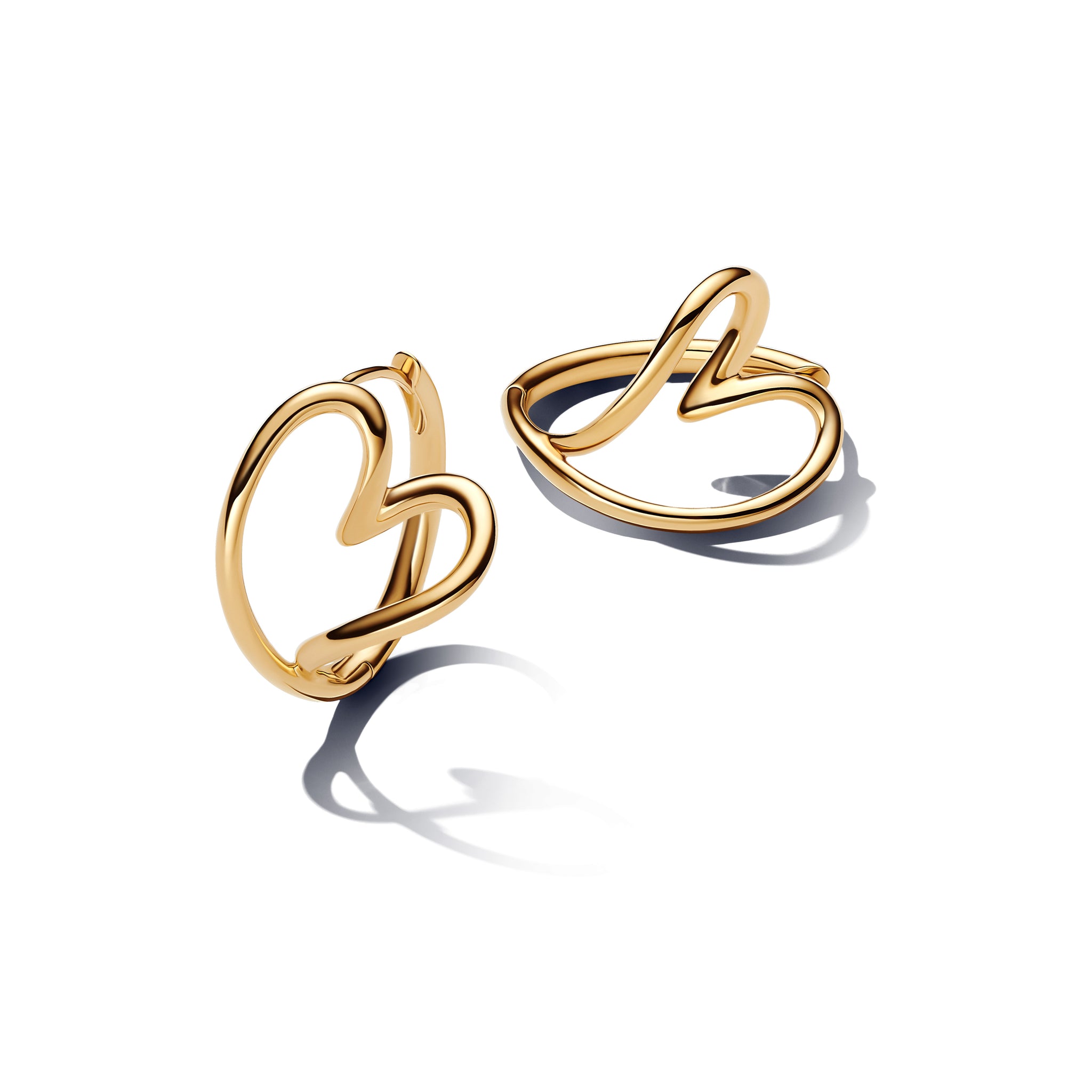 Heart 14K Gold-Plated Hoop Earrings