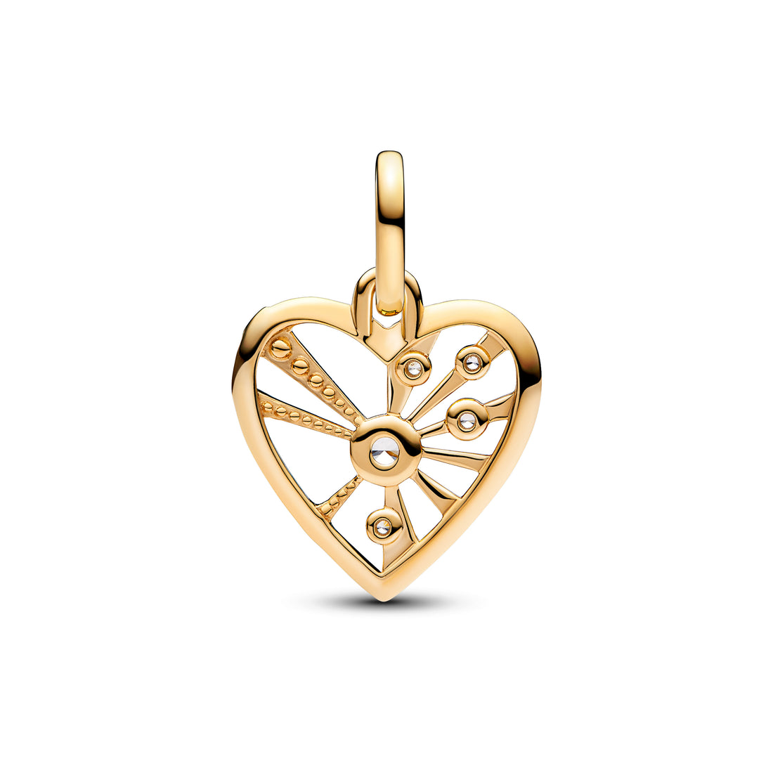 Heart 14K Gold-Plated Medallion With Clear Cubic Zirconia