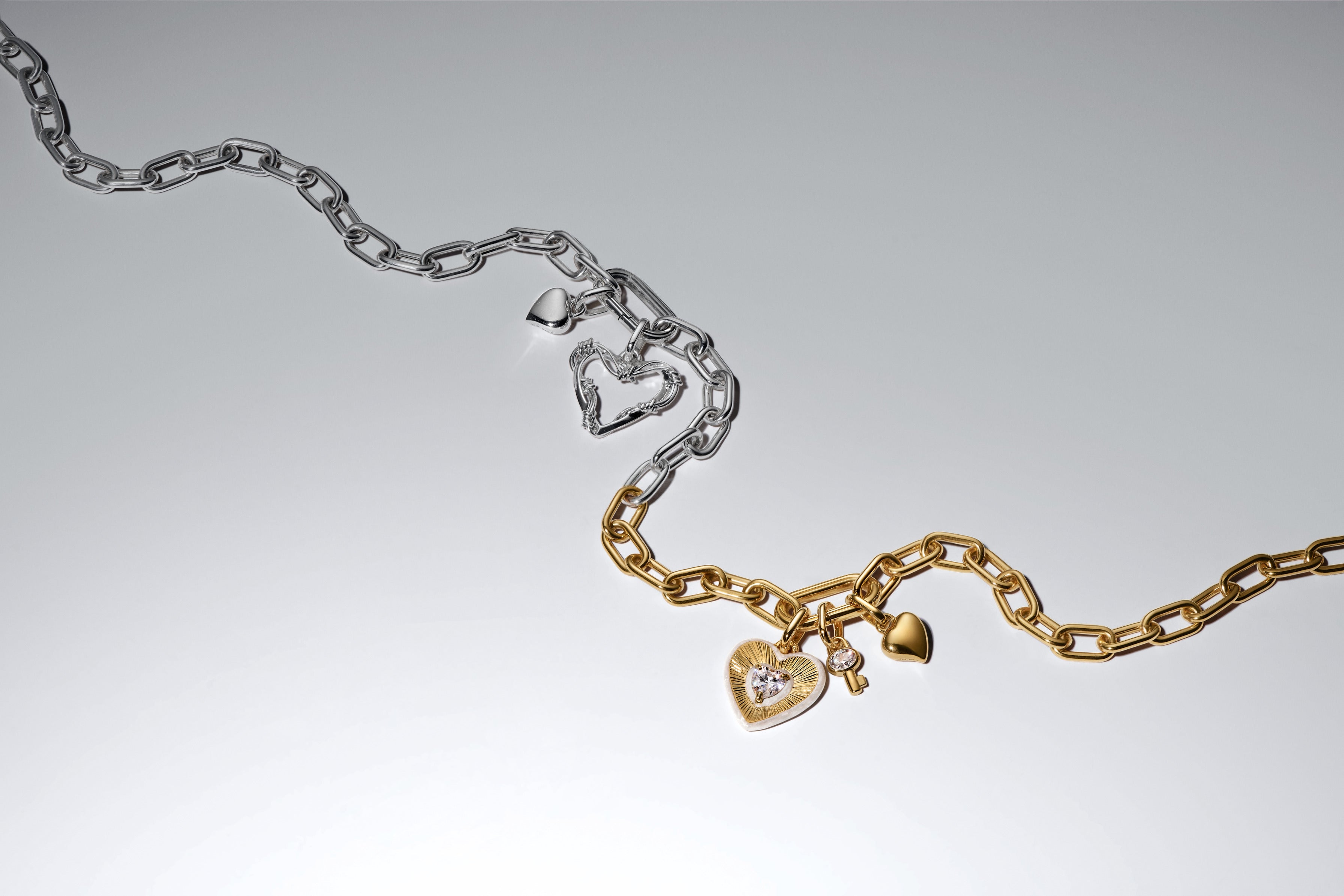 Heart 14K Gold-Plated Medallion With Clear Cubic Zirconia And Shimmering White Enamel