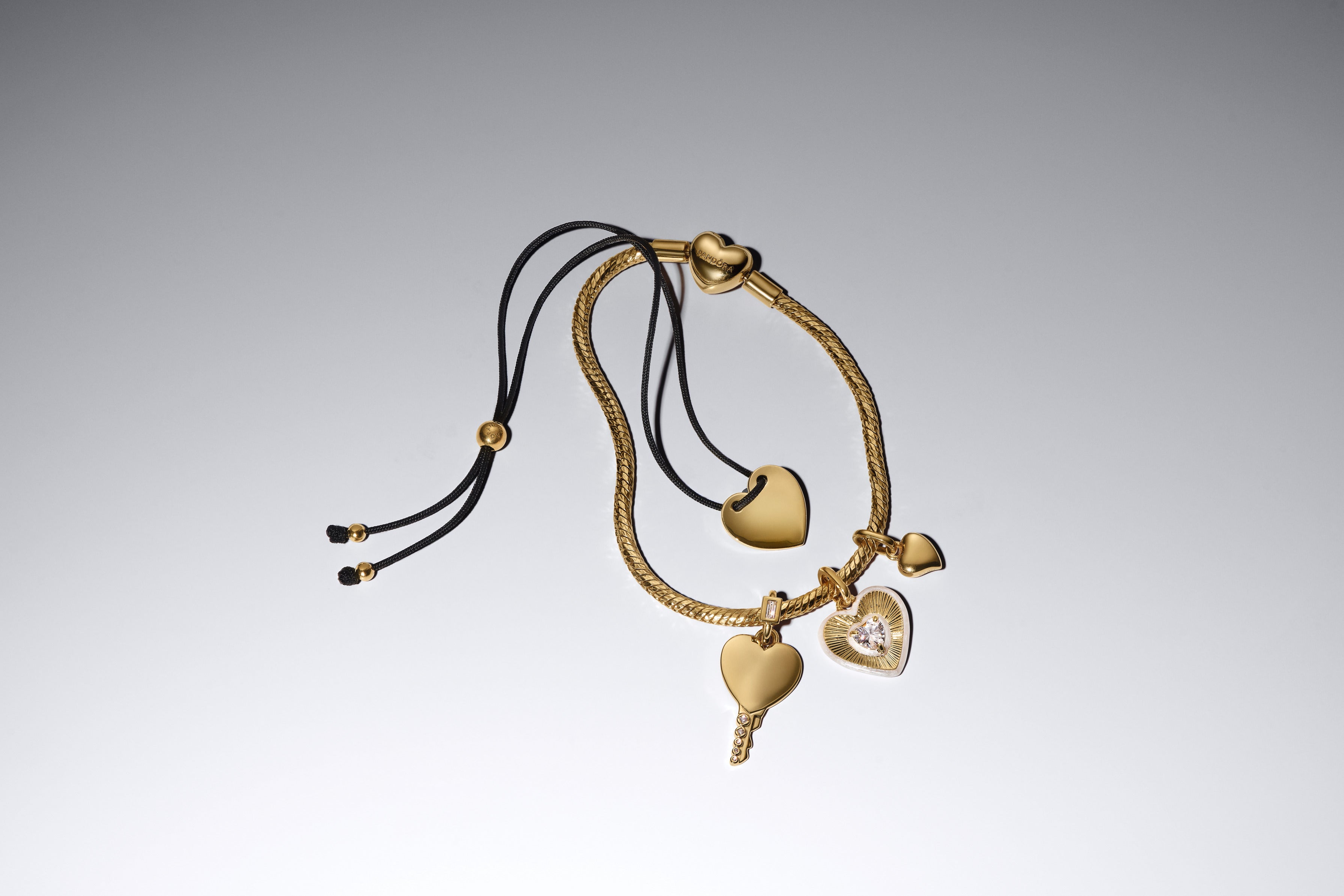 Heart 14K Gold-Plated Medallion With Clear Cubic Zirconia And Shimmering White Enamel