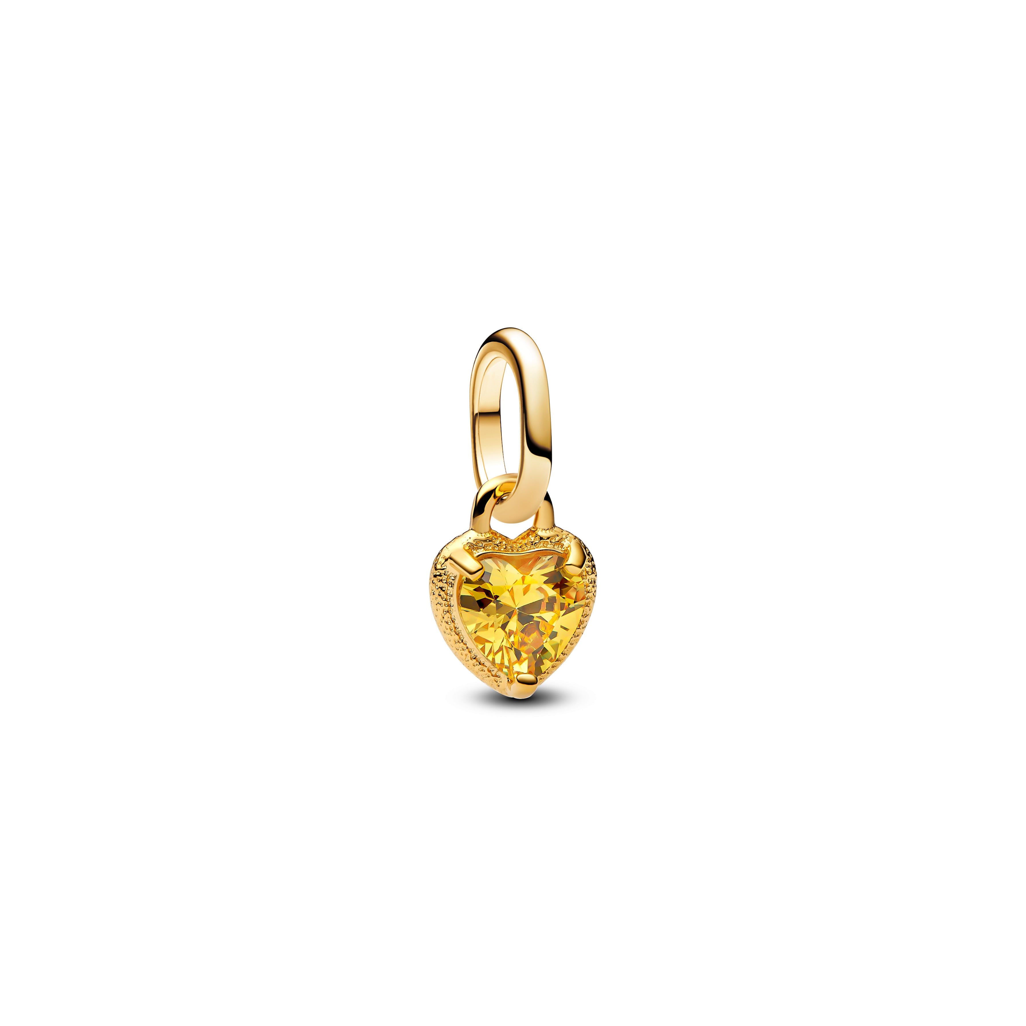 Heart 14K Gold-Plated Mini Dangle With Yellow Cubic Zirconia