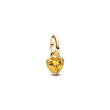 Heart 14K Gold-Plated Mini Dangle With Yellow Cubic Zirconia