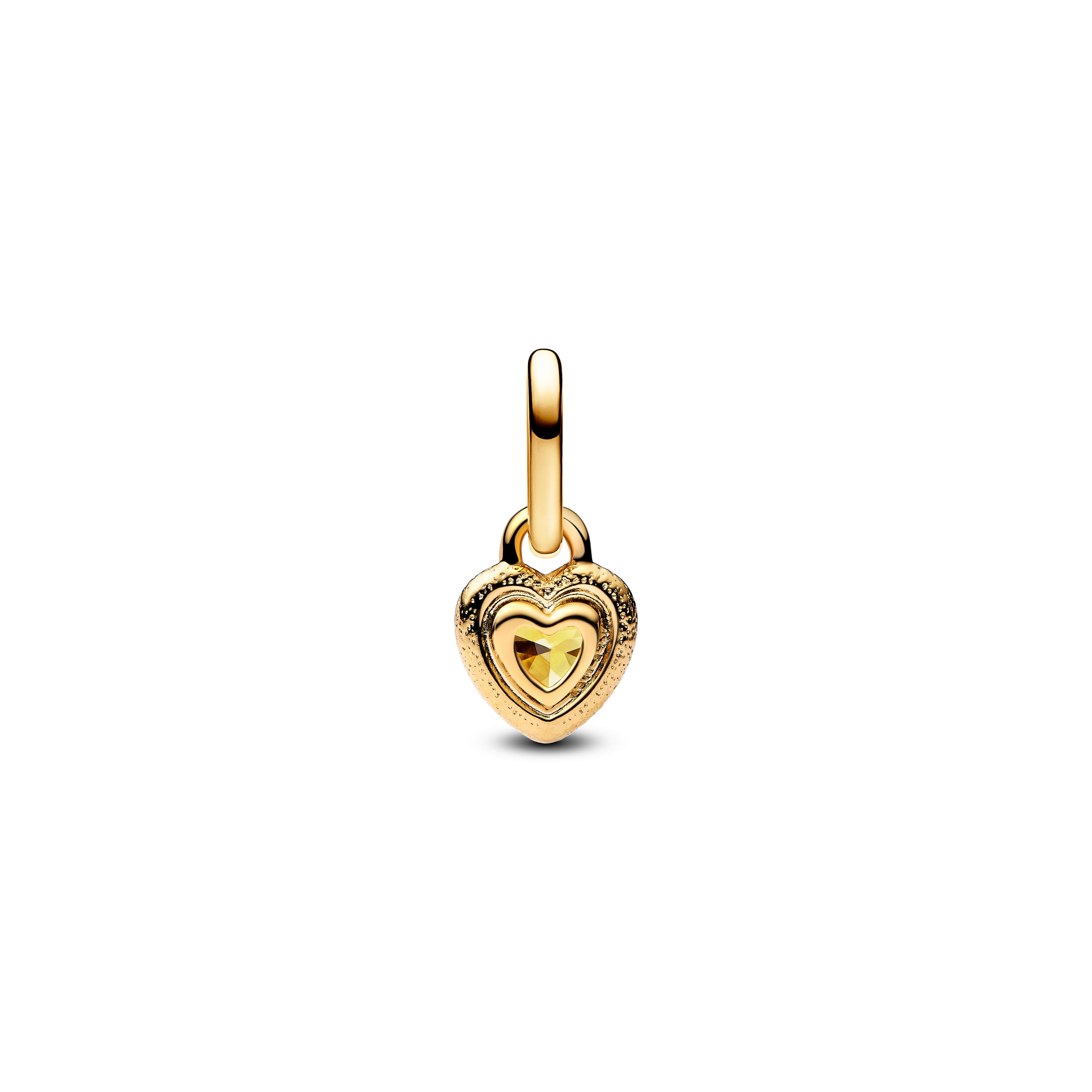 Heart 14K Gold-Plated Mini Dangle With Yellow Cubic Zirconia