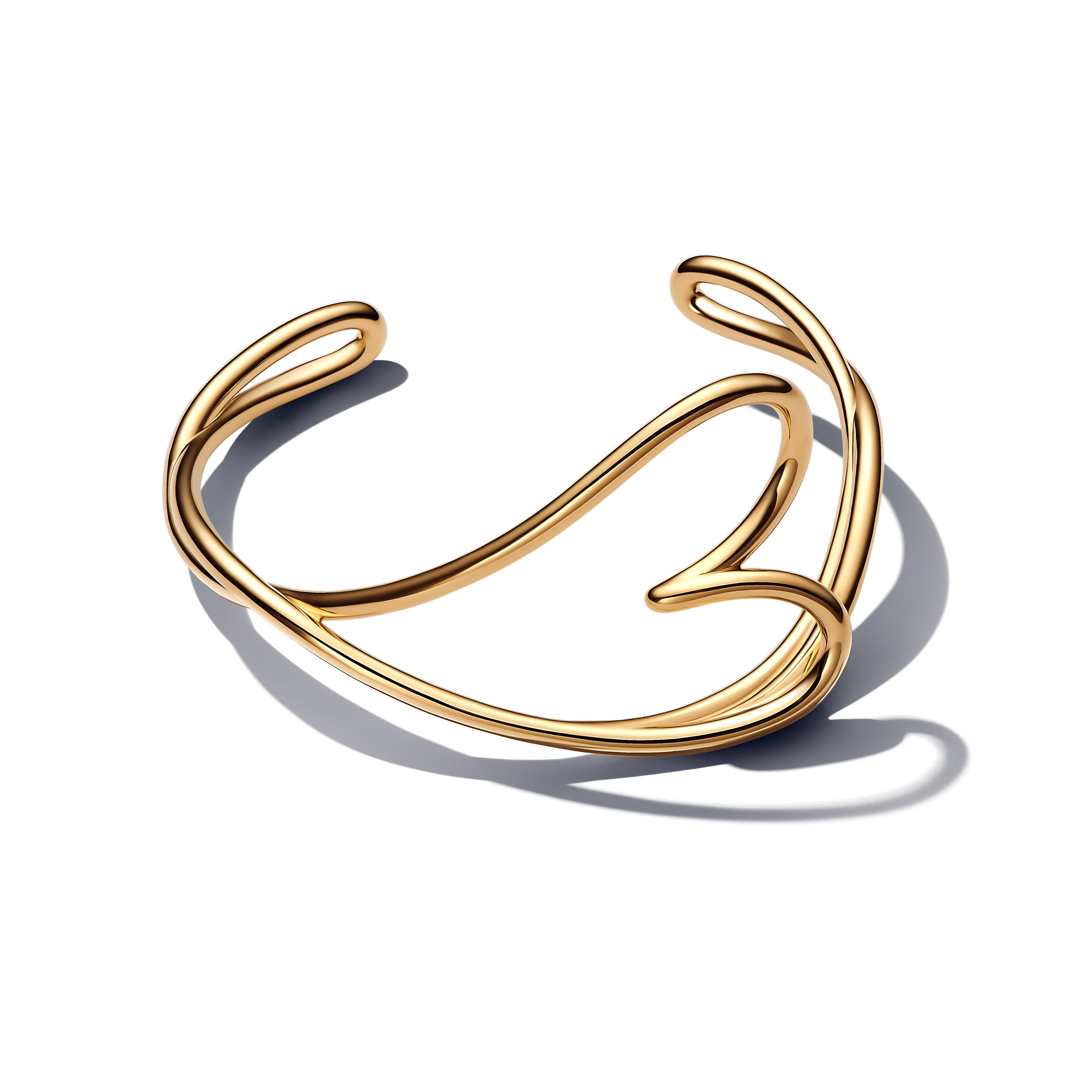 Heart 14K Gold-Plated Open Bangle