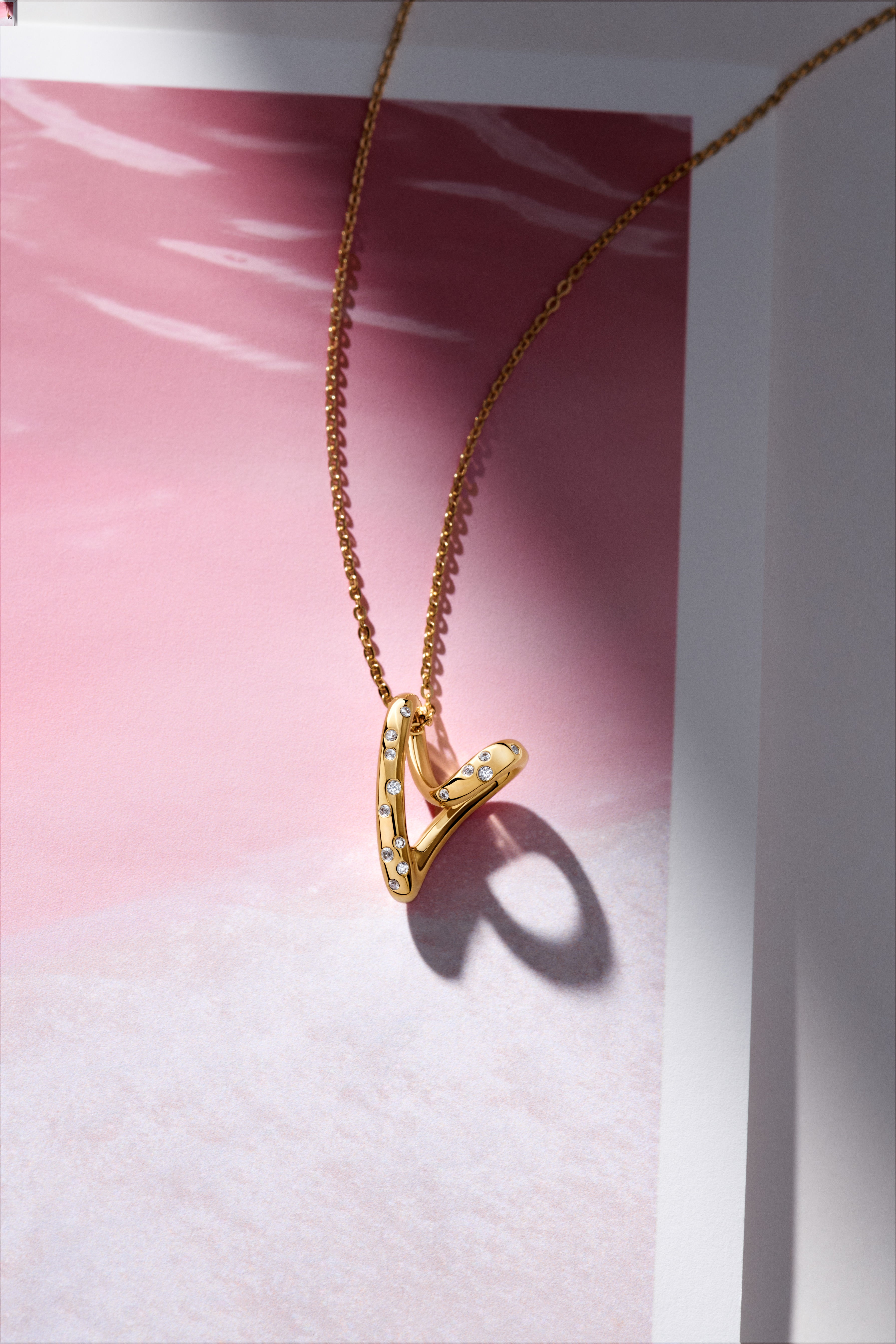 Heart 14K Gold-Plated Pendant Necklace With Clear Cubic Zirconia