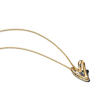 Heart 14K Gold-Plated Pendant Necklace With Clear Cubic Zirconia