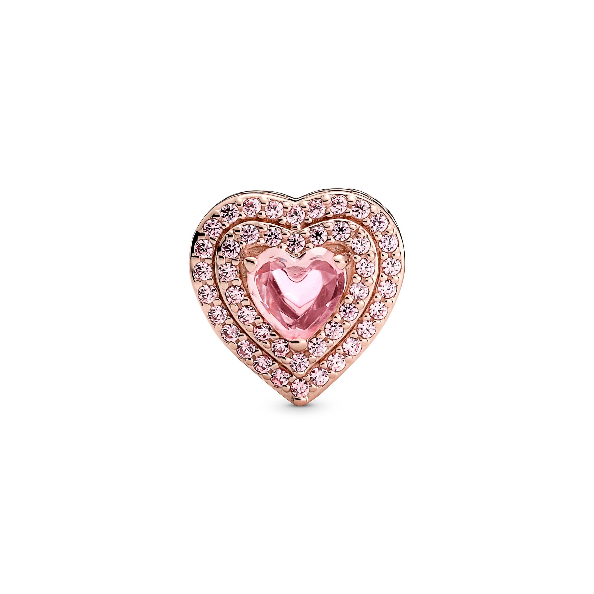 Heart 14K Rose Gold-Plated Charm With Orchid Pink Crystal And Fancy Fairy Tale Pink Cubic Zirconia