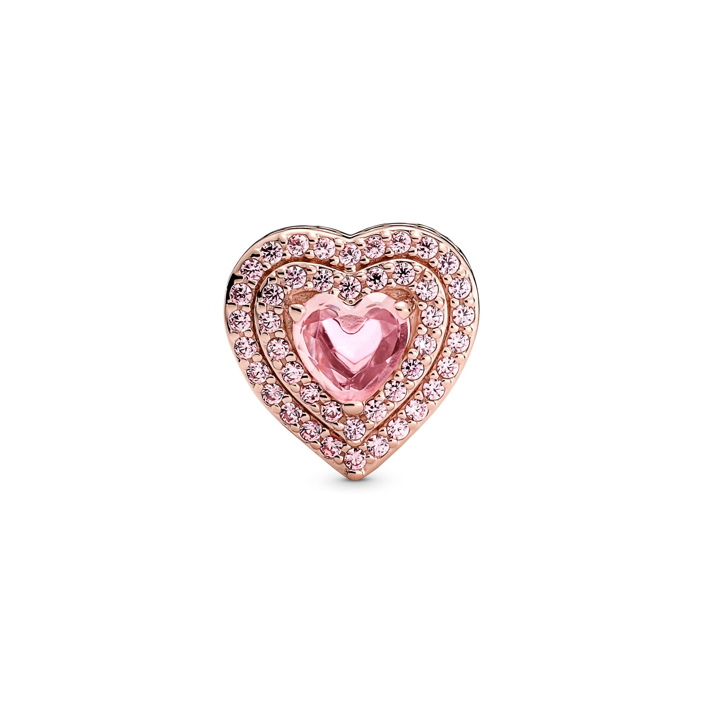 Heart 14K Rose Gold-Plated Charm With Orchid Pink Crystal And Fancy Fairy Tale Pink Cubic Zirconia